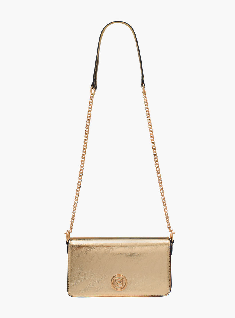 Paprika Logo Detail Crossbody Bag with Chain Strap and Flap Closure-women-bagsandwallets-handbags-image-2
