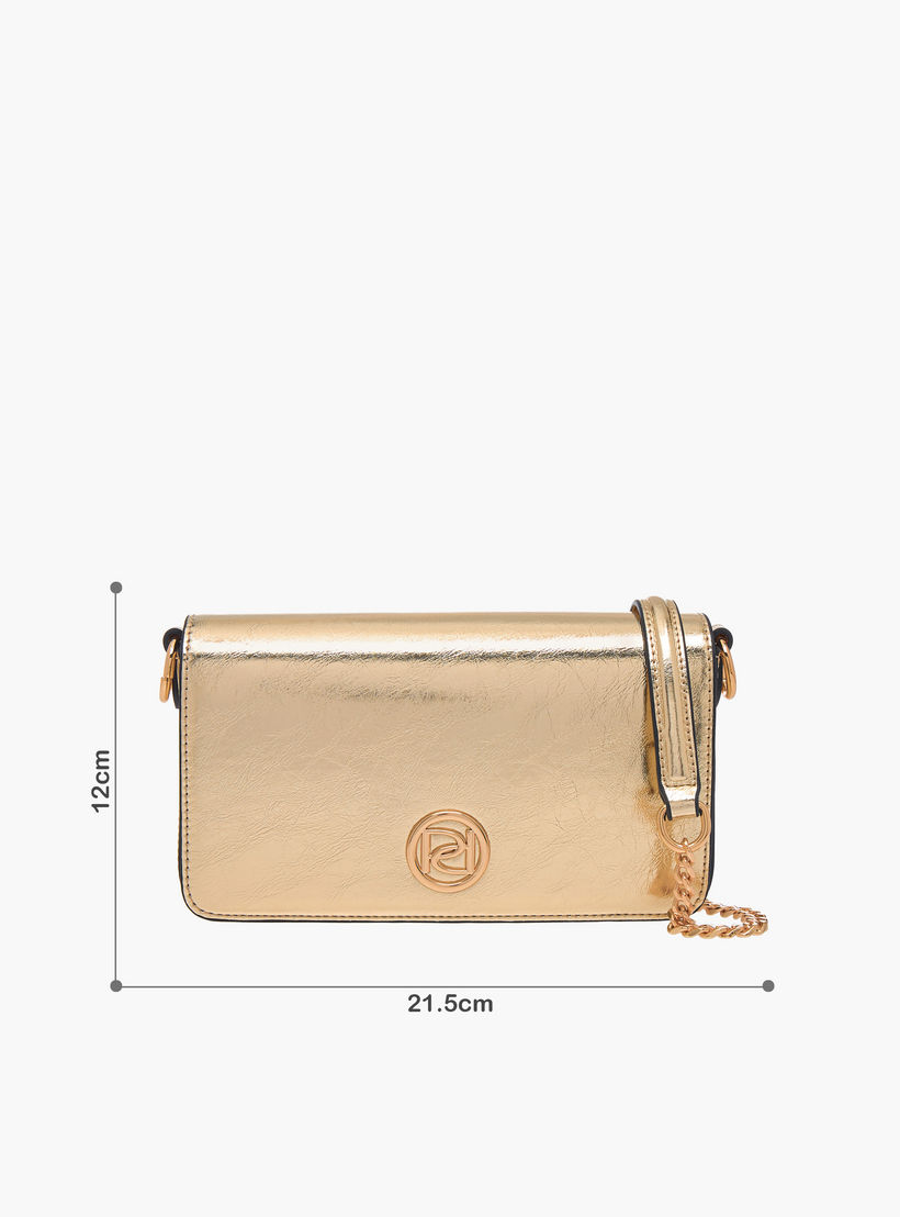 Paprika Logo Detail Crossbody Bag with Chain Strap and Flap Closure-women-bagsandwallets-handbags-image-8