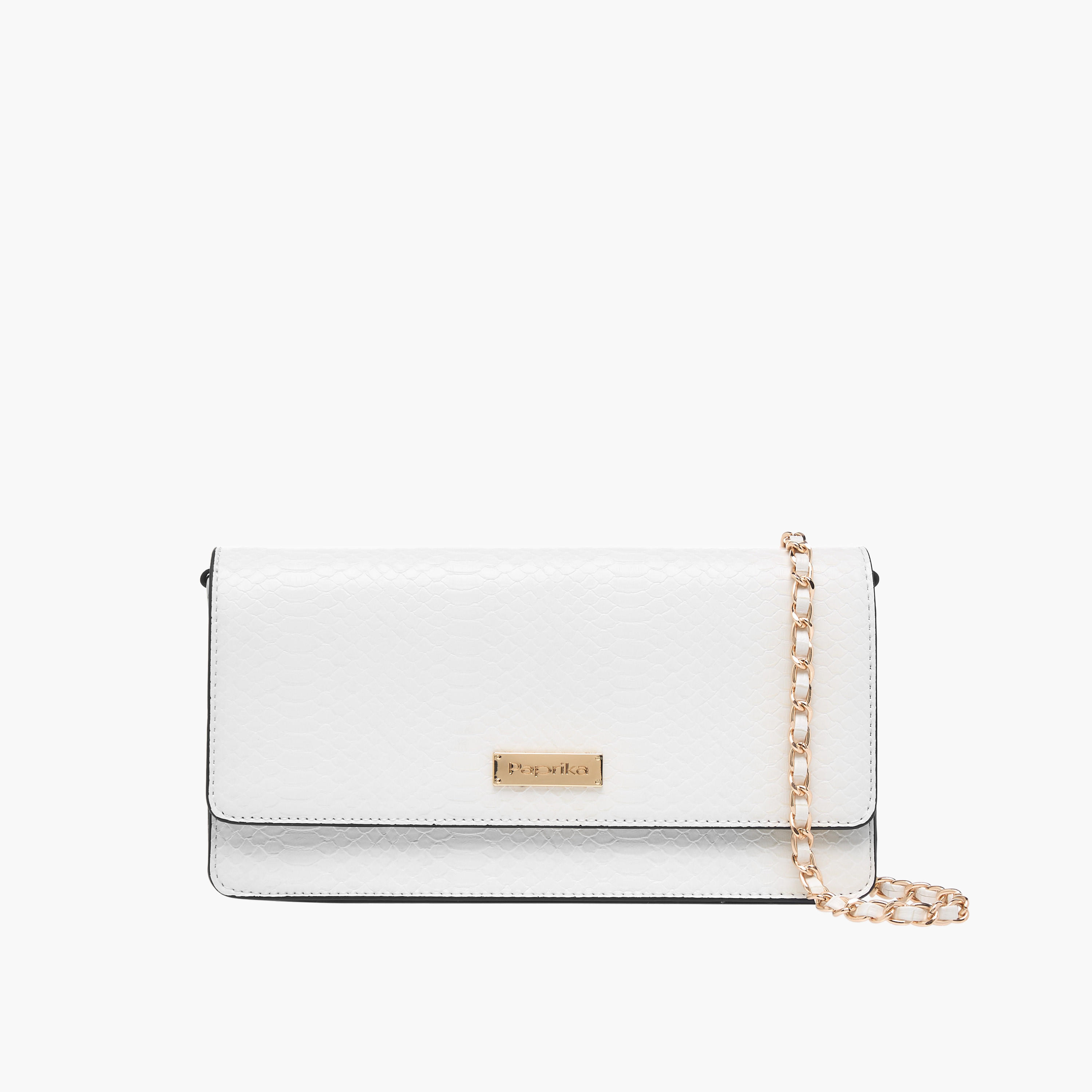 شنطة كروس بودي بارزة الملمس بحزام سلسلة وطية إغلاق من بابريكا-women-bagsandwallets-handbags-image-1