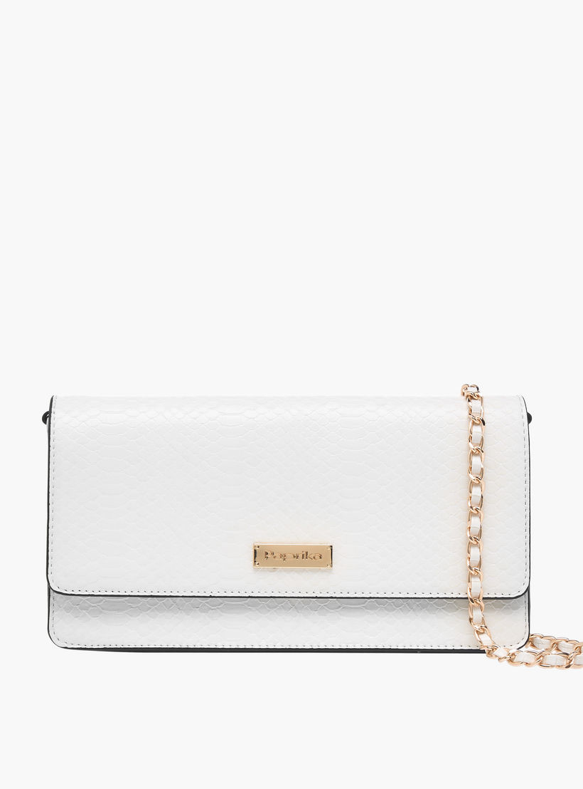 شنطة كروس بودي بارزة الملمس بحزام سلسلة وطية إغلاق من بابريكا-women-bagsandwallets-handbags-image-1