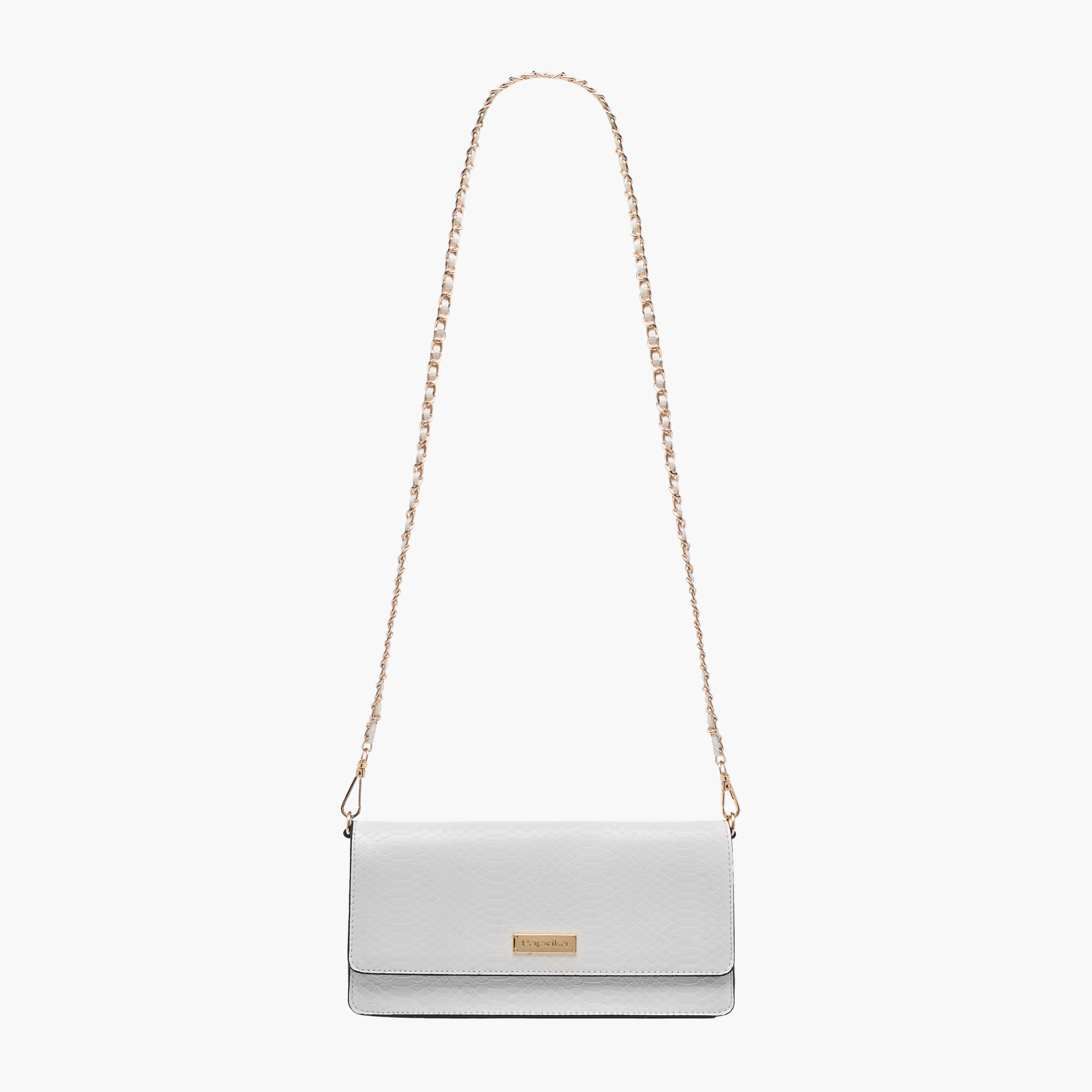 شنطة كروس بودي بارزة الملمس بحزام سلسلة وطية إغلاق من بابريكا-women-bagsandwallets-handbags-image-2