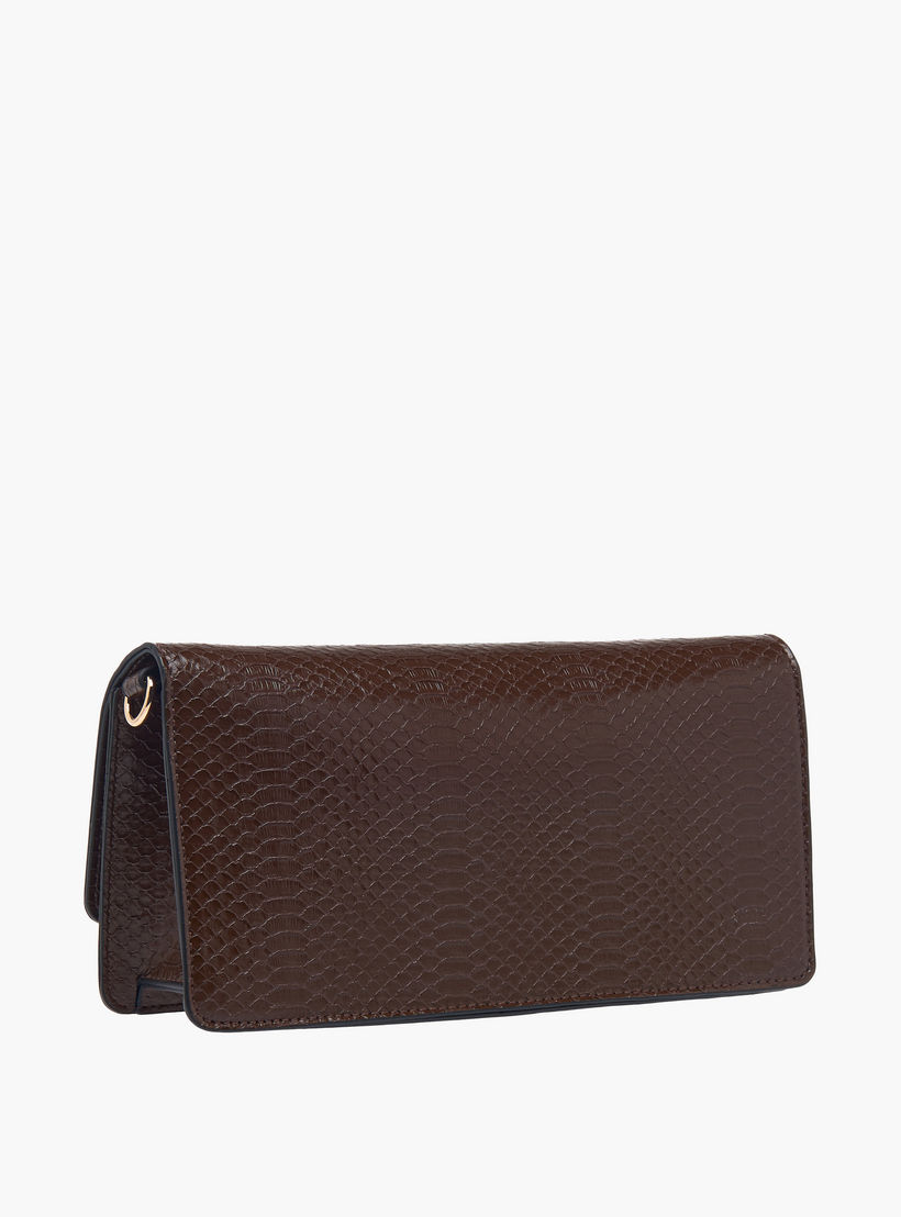 Paprika Textured Crossbody Bag with Chain Strap and Flap Closure-women-bagsandwallets-handbags-image-3