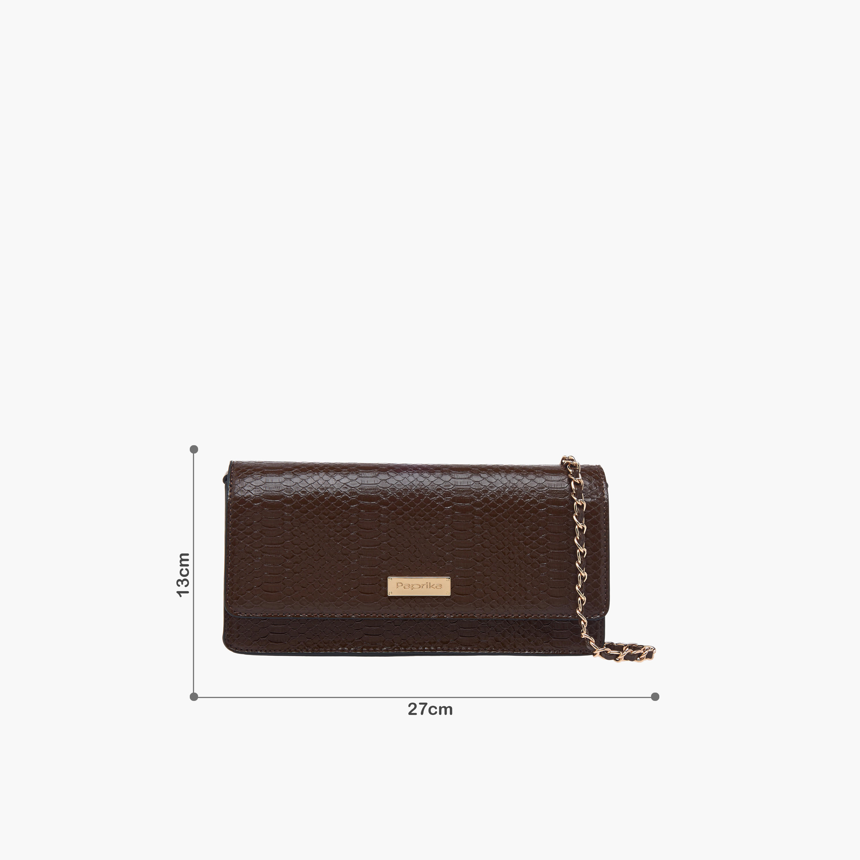 Paprika Textured Crossbody Bag with Chain Strap and Flap Closure-women-bagsandwallets-handbags-image-8