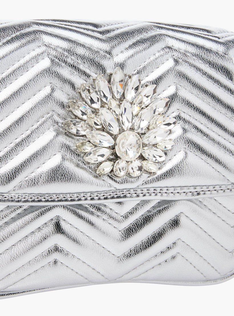 Paprika Embellished Crossbody Bag with Chain Strap and Flap Closure-women-bagsandwallets-handbags-image-4