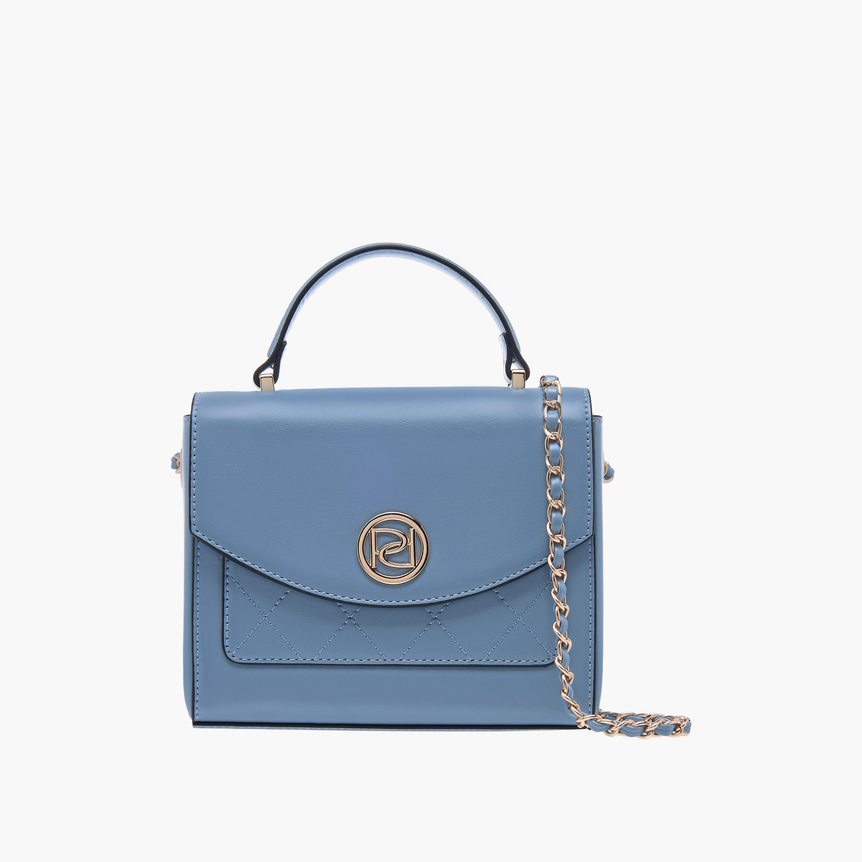 Paprika Textured Satchel Bag with Top Handle and Chain Strap-women-bagsandwallets-handbags-image-1