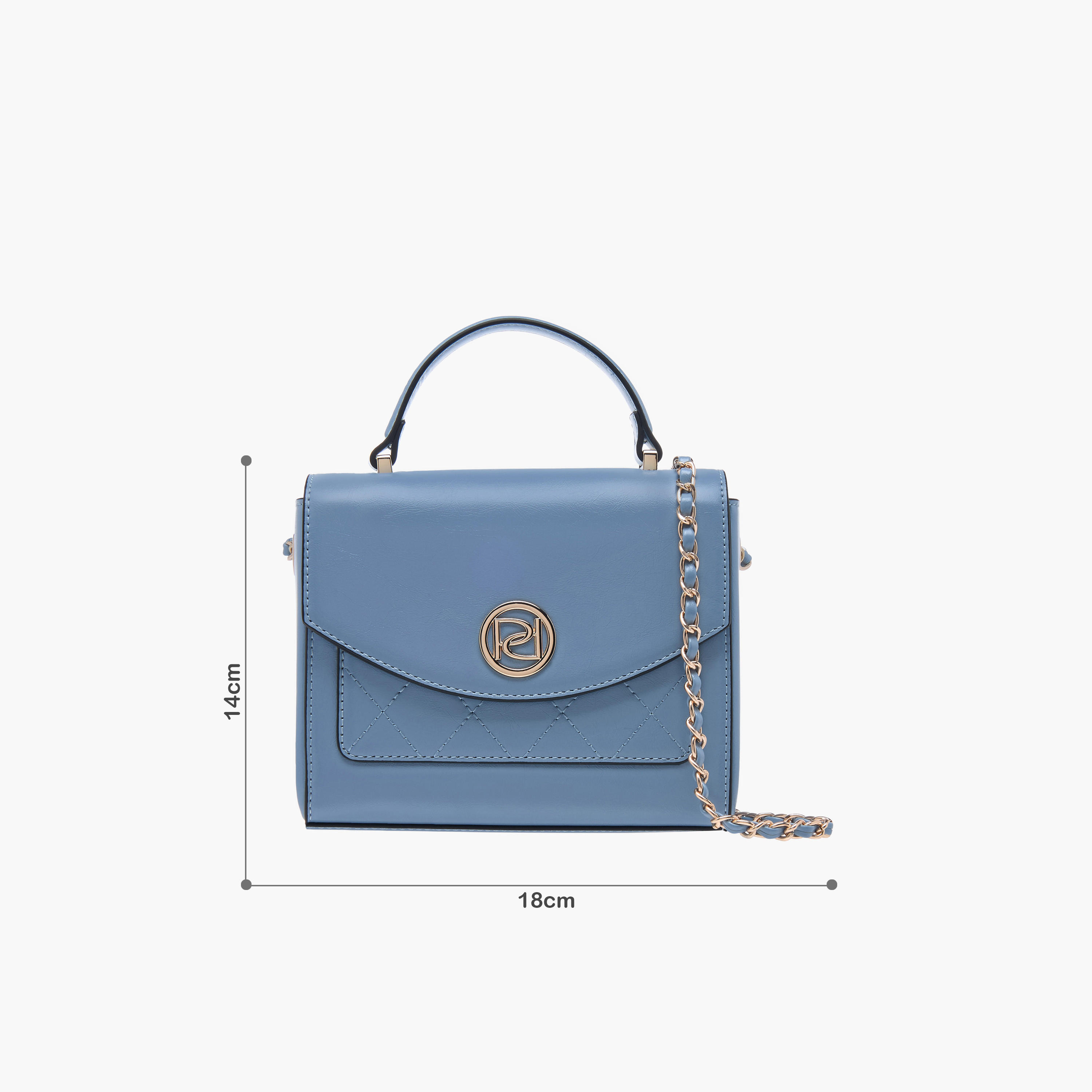 Paprika Textured Satchel Bag with Top Handle and Chain Strap-women-bagsandwallets-handbags-image-8