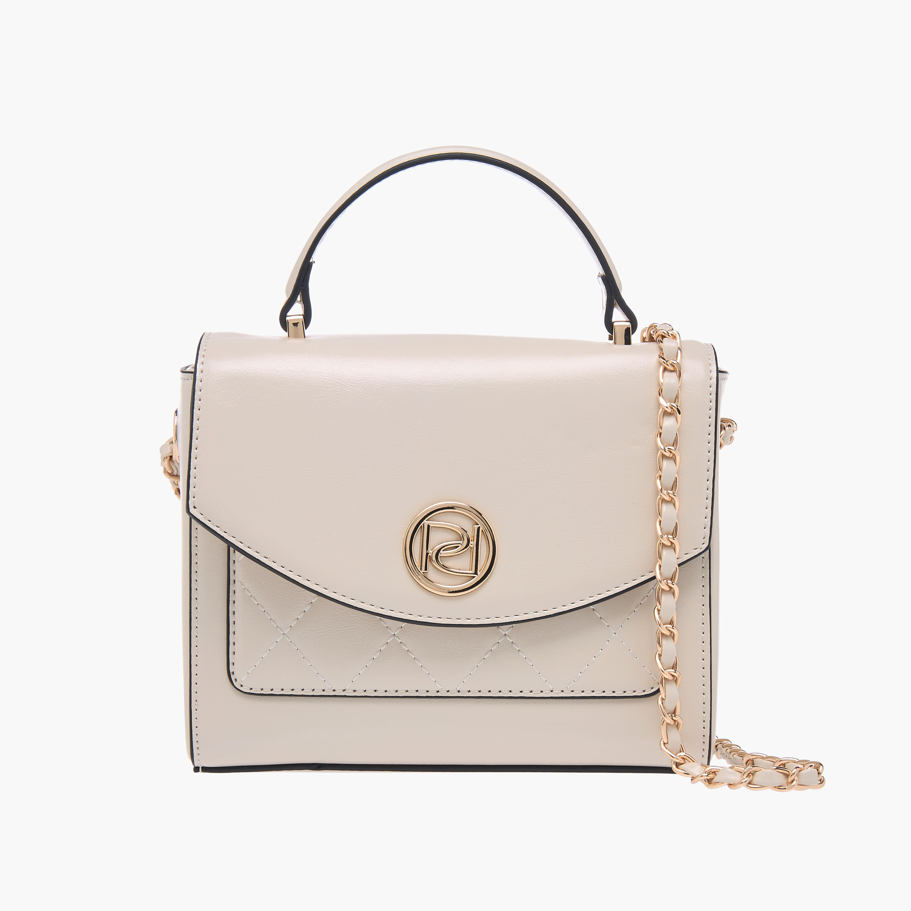 Paprika Textured Satchel Bag with Top Handle and Chain Strap-women-bagsandwallets-handbags-image-1