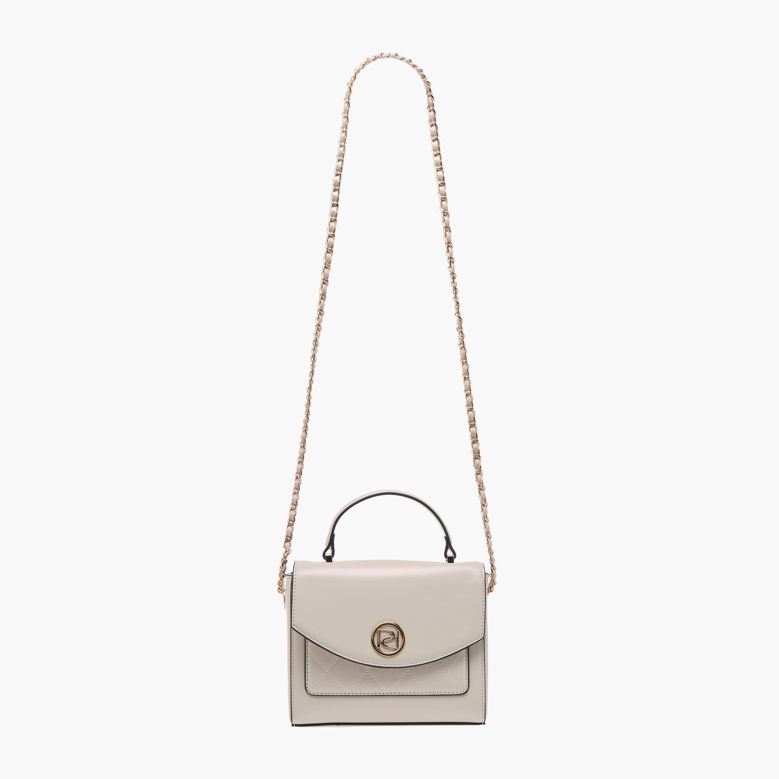 Paprika Textured Satchel Bag with Top Handle and Chain Strap-women-bagsandwallets-handbags-image-2