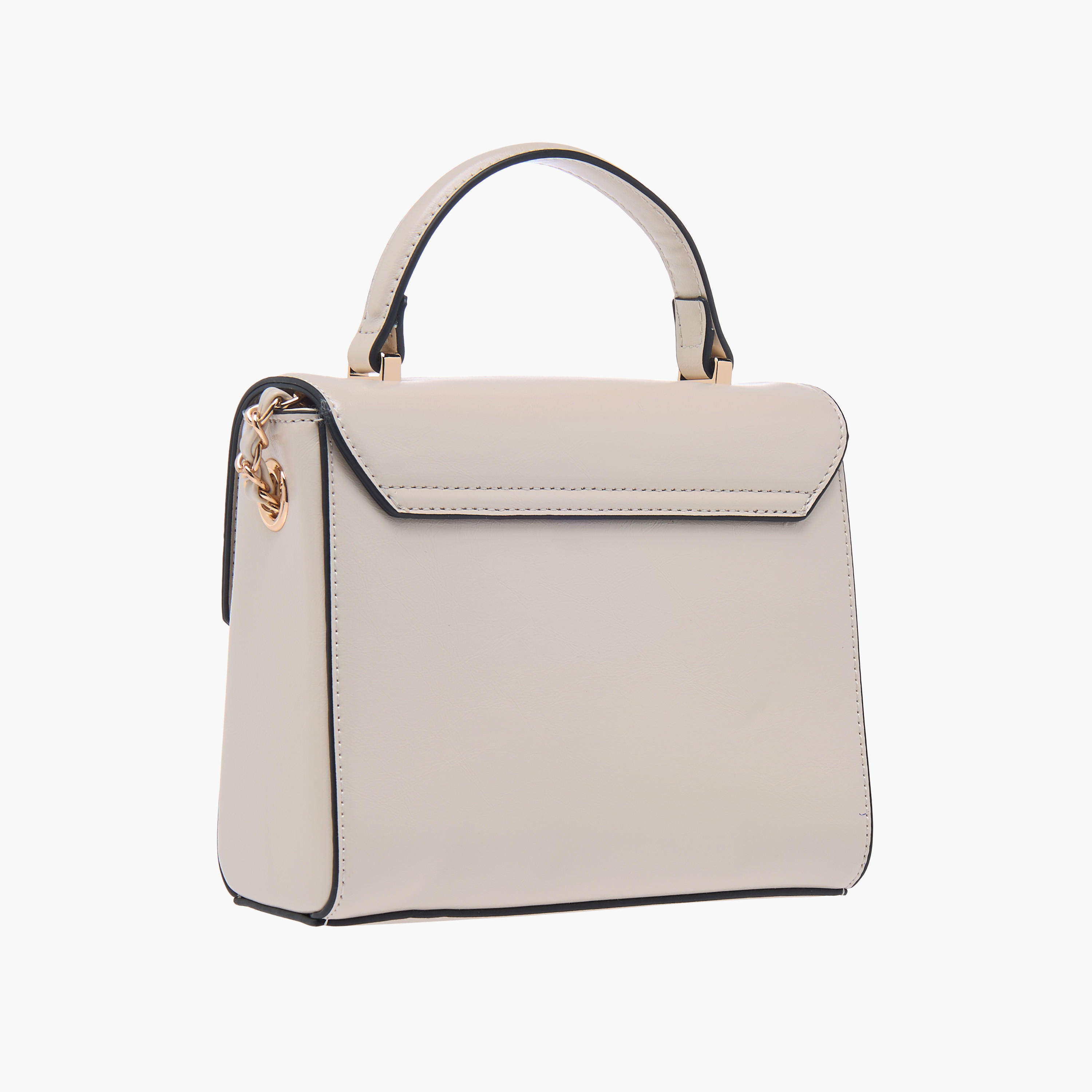 Paprika Textured Satchel Bag with Top Handle and Chain Strap-women-bagsandwallets-handbags-image-3