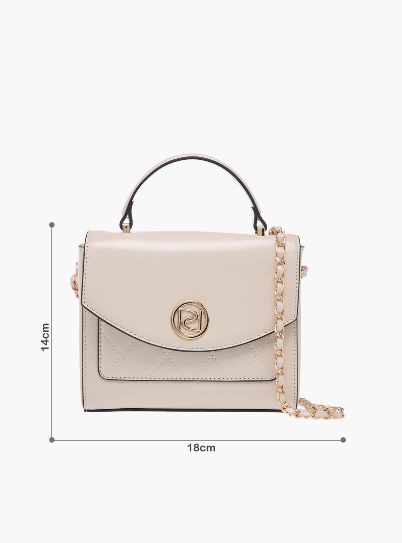 Paprika Textured Satchel Bag with Top Handle and Chain Strap-women-bagsandwallets-handbags-image-8