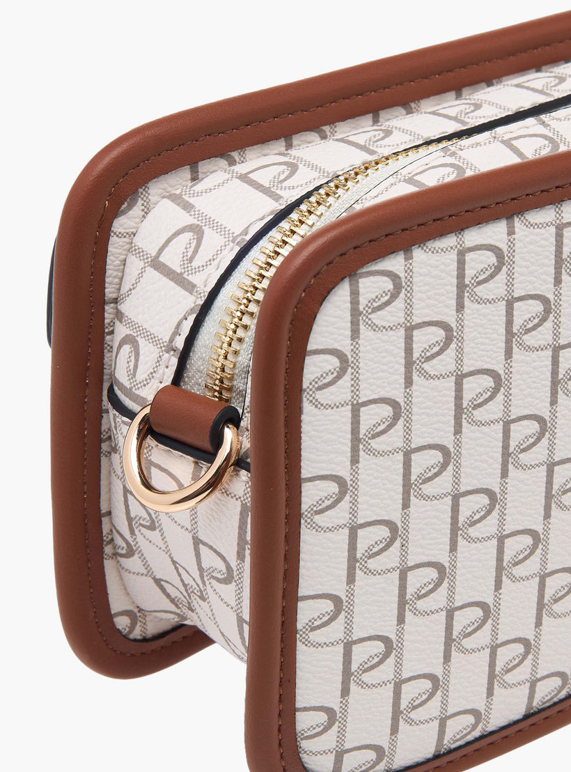 شنطة كروس بودي بطبعات مونوجرام وحزام قابل للتعديل وسحاب إغلاق من بابريكا-women-bagsandwallets-handbags-image-5