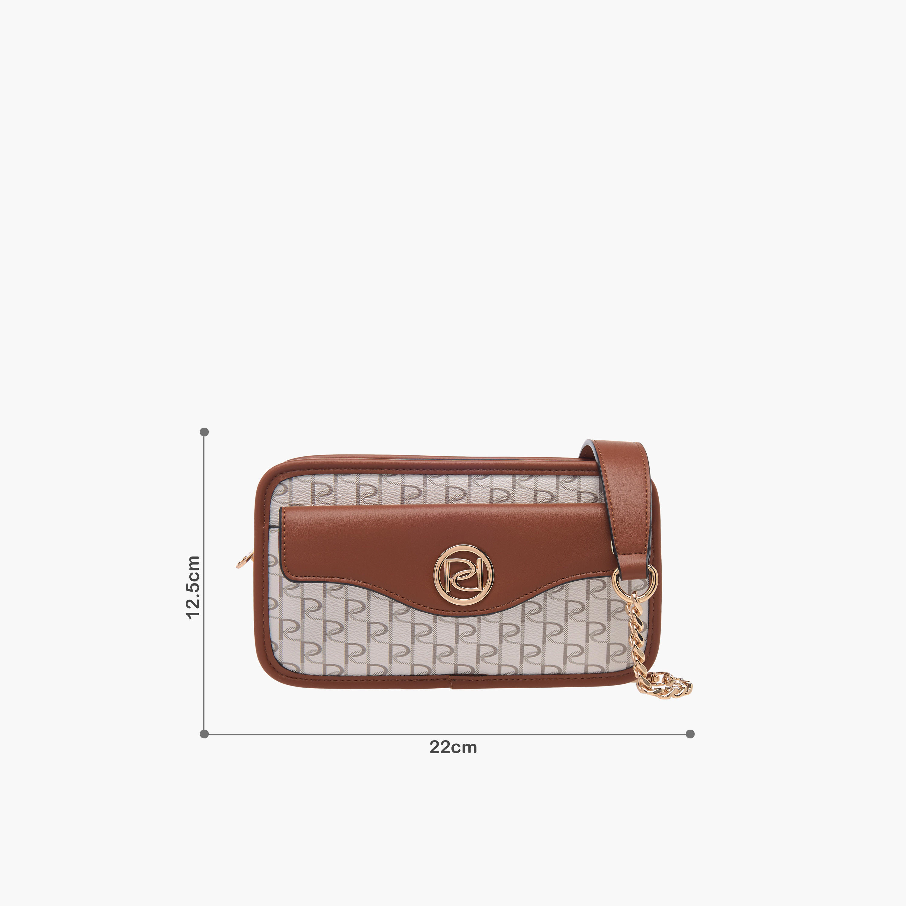 Paprika Monogram Print Crossbody Bag with Adjustable Strap and Zip Closure-women-bagsandwallets-handbags-image-8