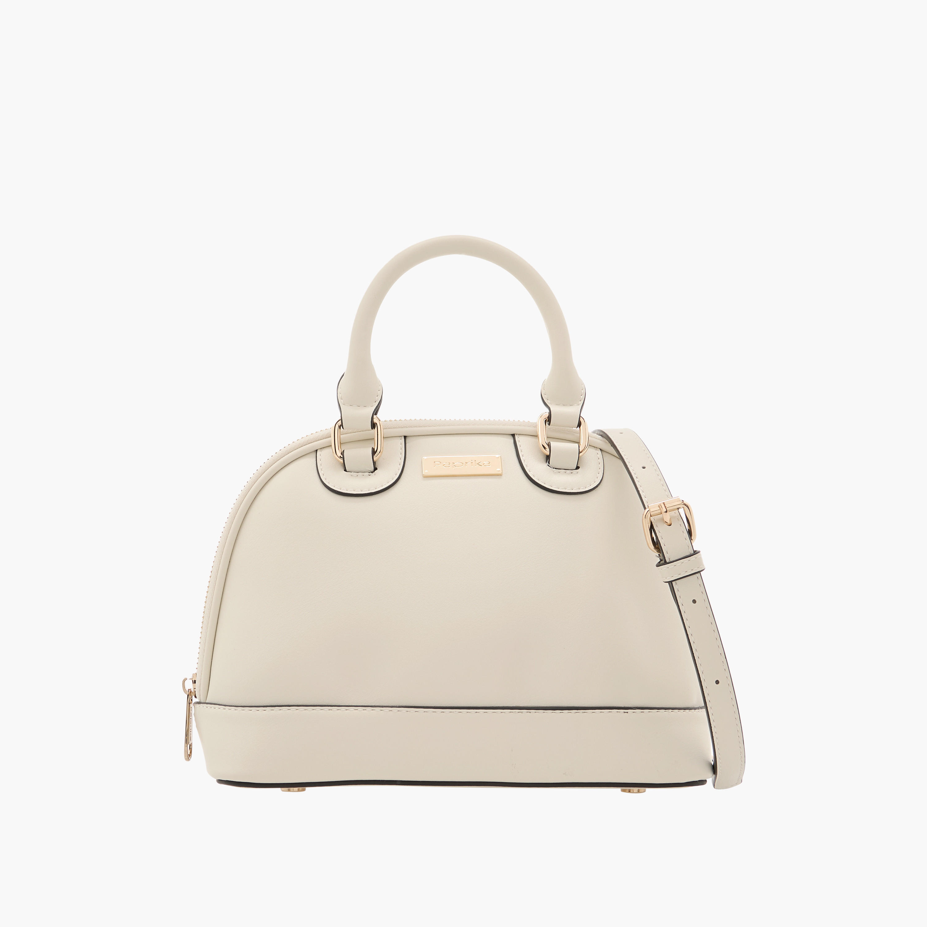 Paprika Solid Tote Bag with Detachable Strap and Zip Closure-women-bagsandwallets-handbags-image-1