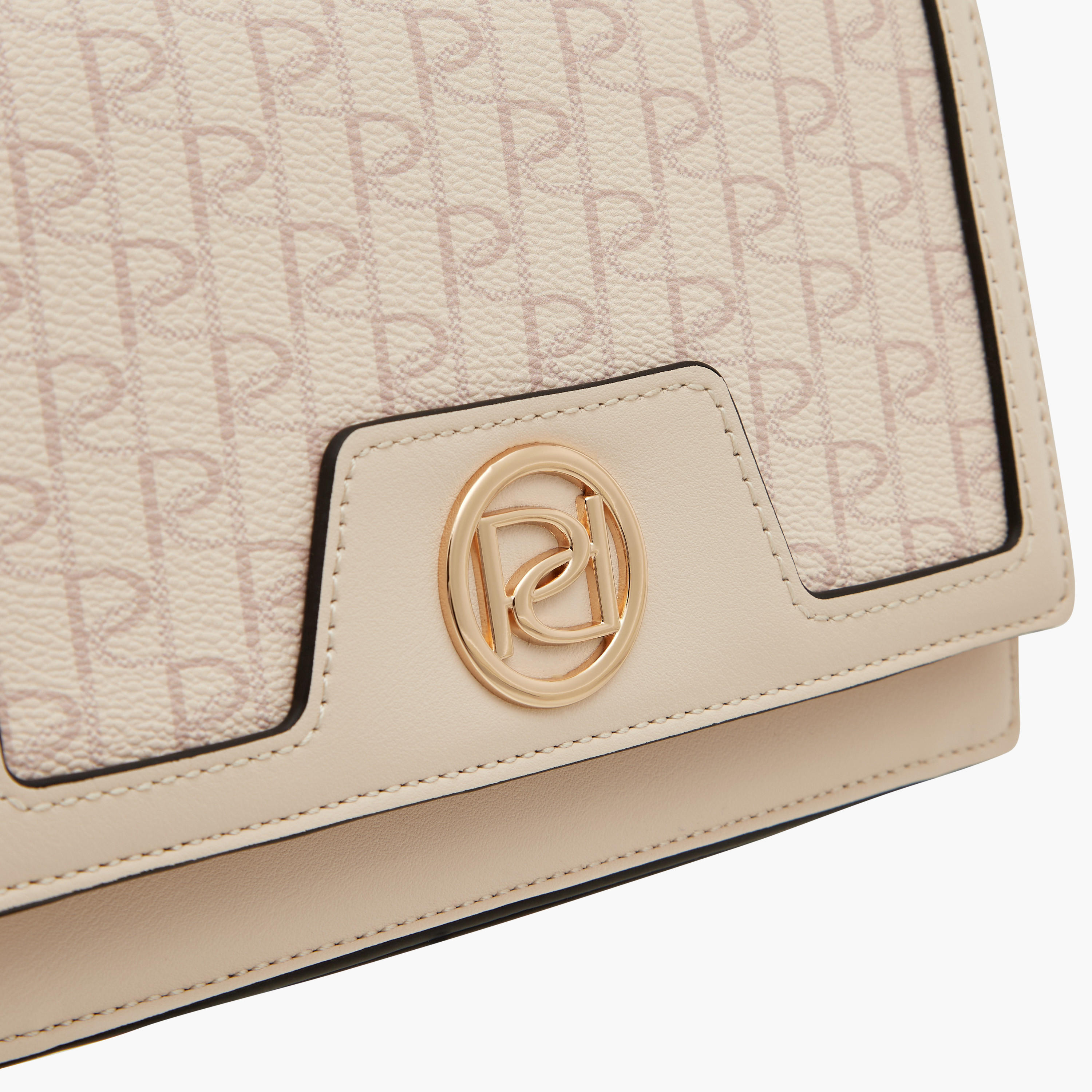 Paprika Monogram Print Crossbody Bag with Button Closure and Chain Strap-women-bagsandwallets-handbags-image-4