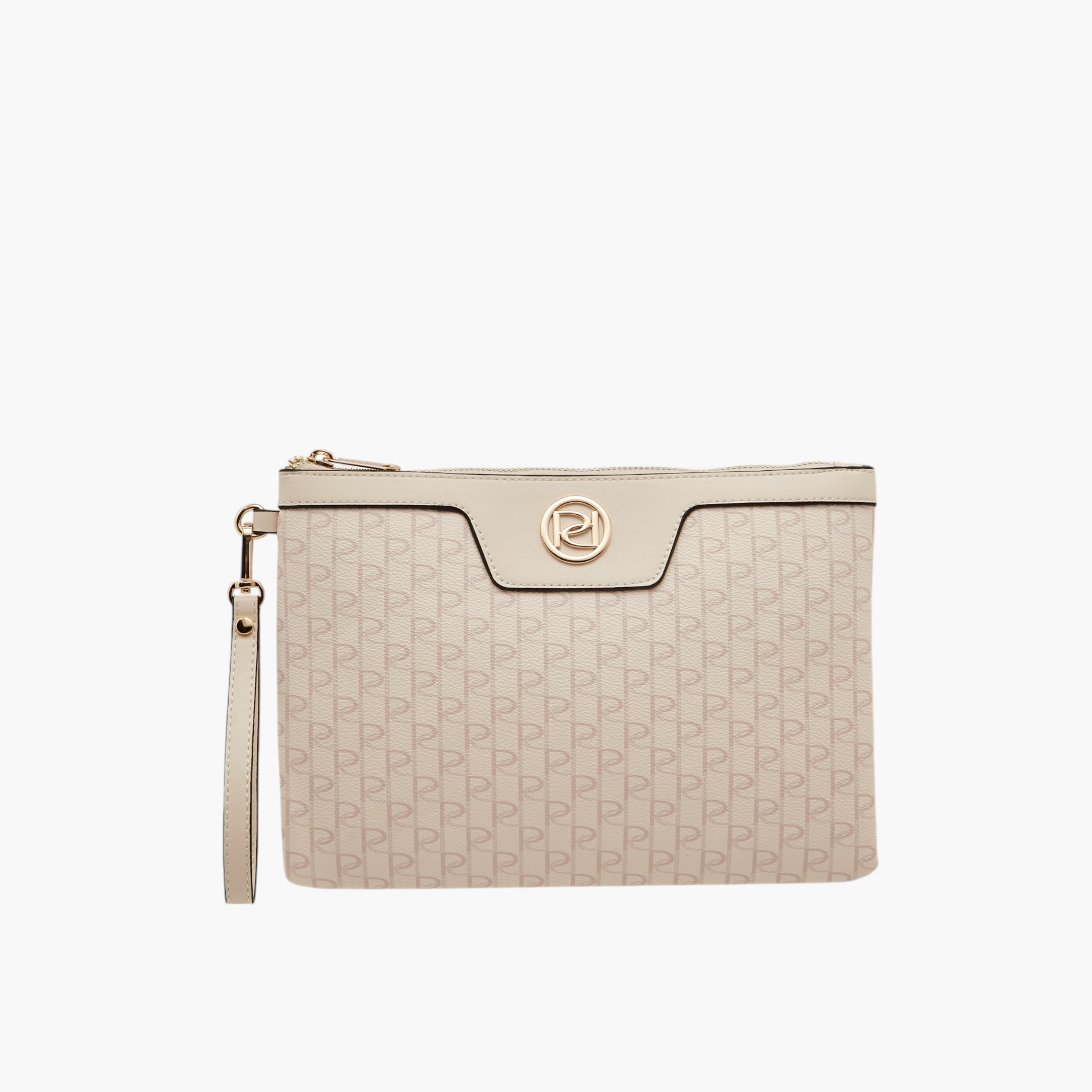 شنطة كلاتش بطبعات مونوجرام وسحاب إغلاق من بابريكا-women-bagsandwallets-handbags-image-1
