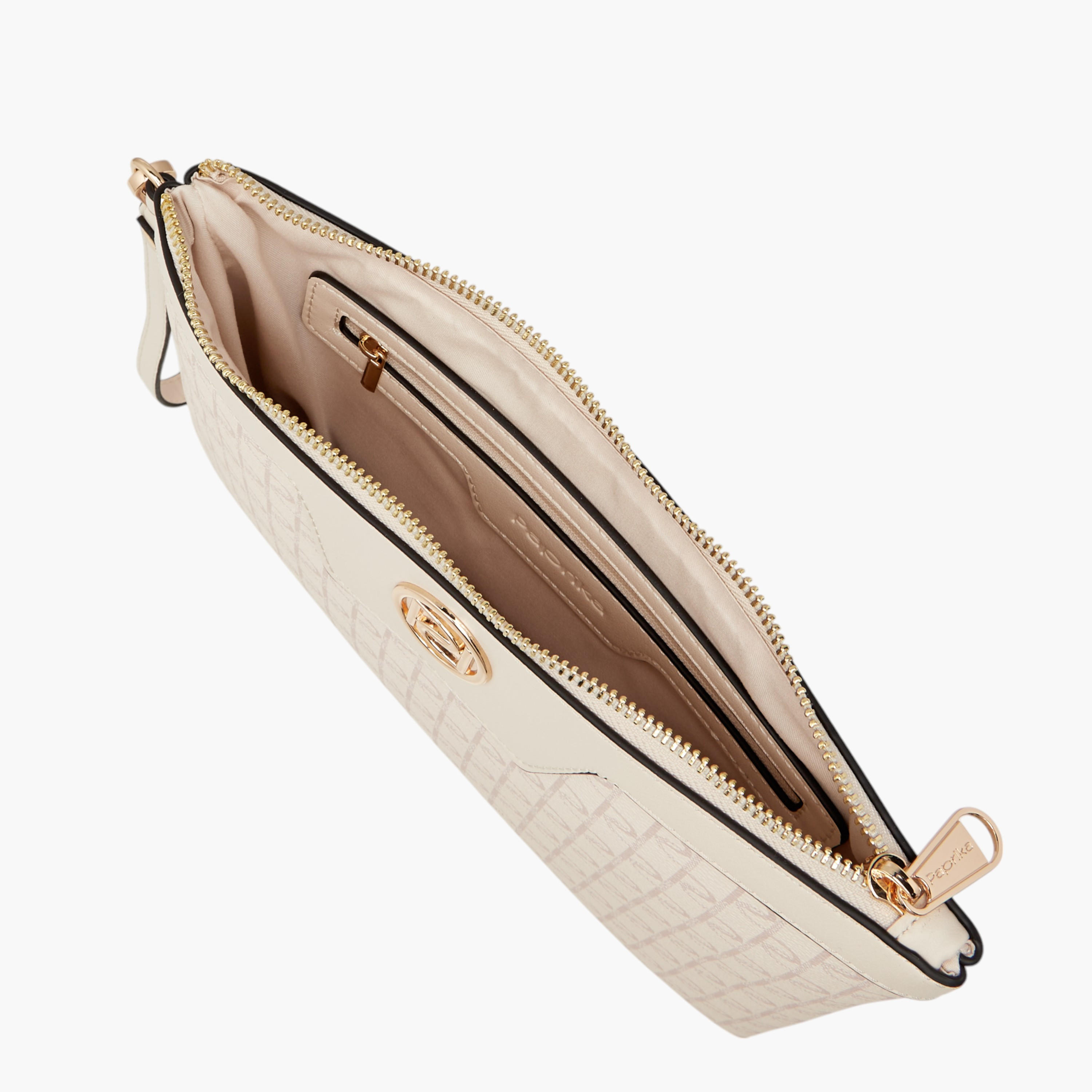 شنطة كلاتش بطبعات مونوجرام وسحاب إغلاق من بابريكا-women-bagsandwallets-handbags-image-6