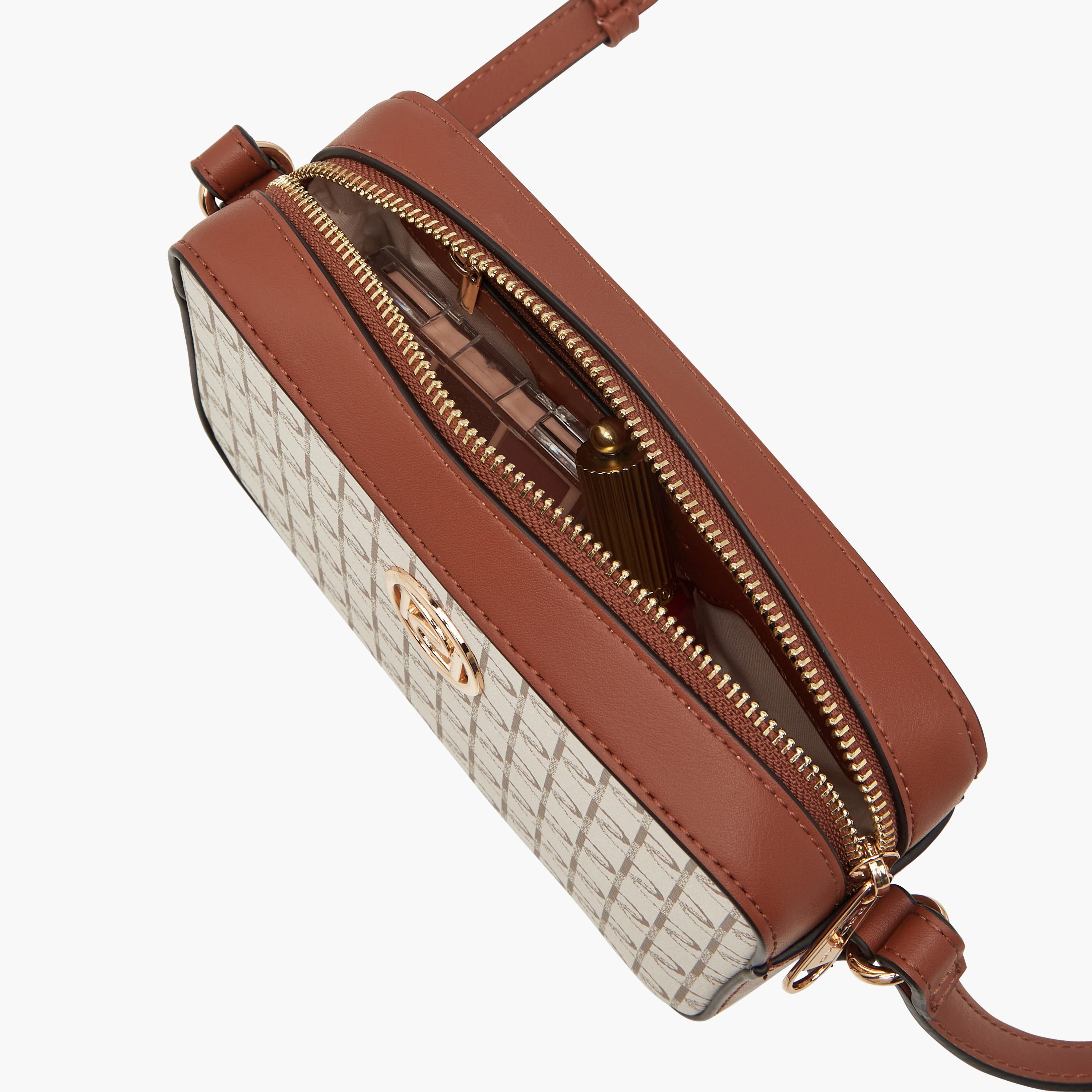 Paprika Monogram Print Crossbody Bag with Adjustable Strap-women-bagsandwallets-handbags-image-7