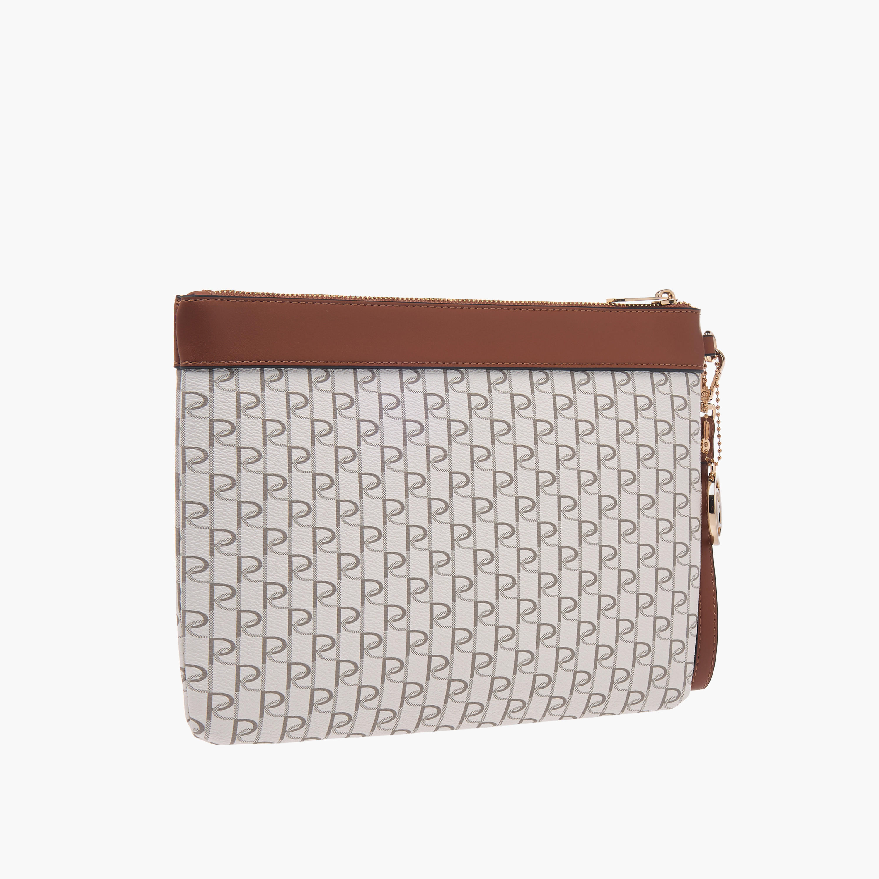 Paprika Monogram Print Clutch with Zip Closure and Wrist Loop-women-bagsandwallets-wallets-image-2