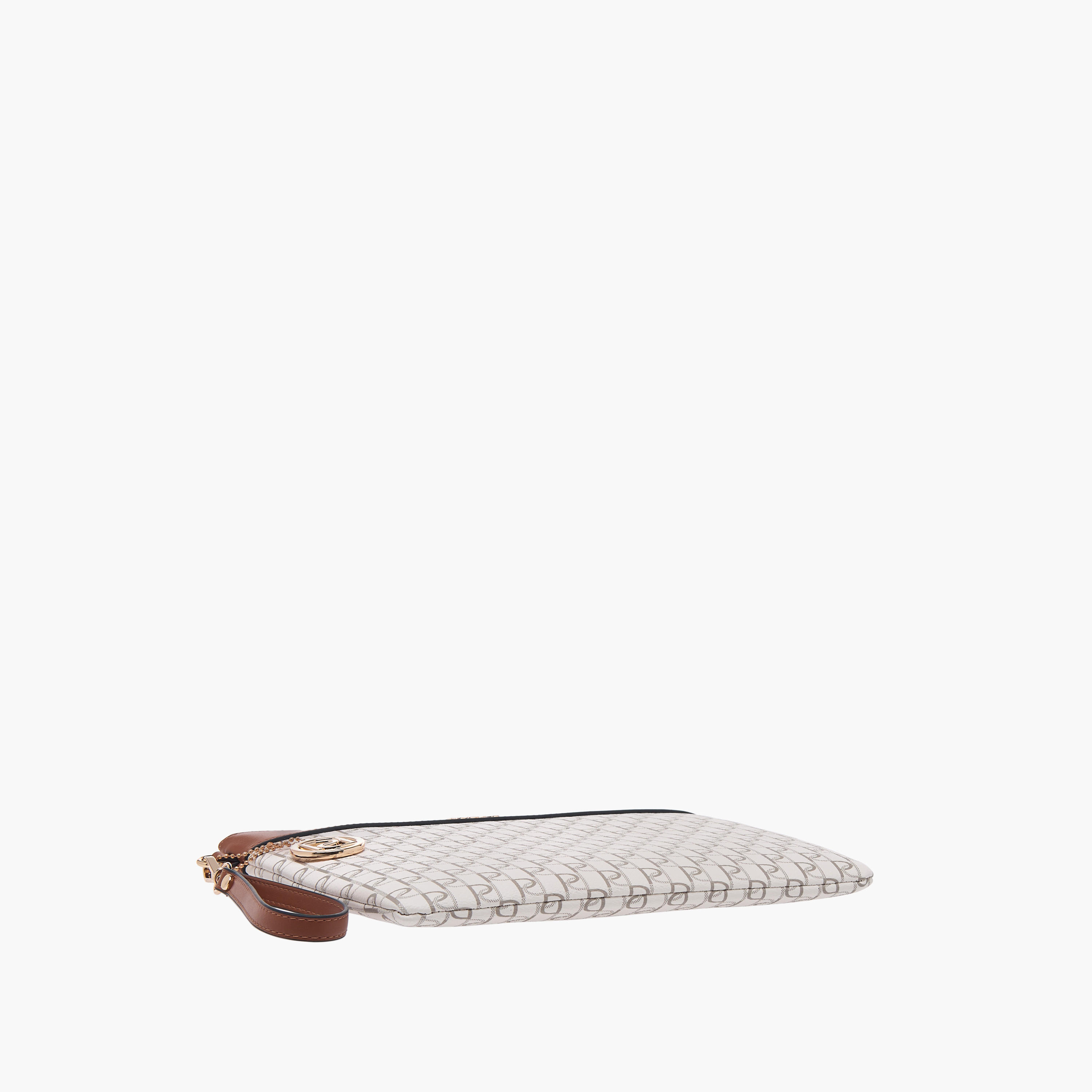 Paprika Monogram Print Clutch with Zip Closure and Wrist Loop-women-bagsandwallets-wallets-image-4