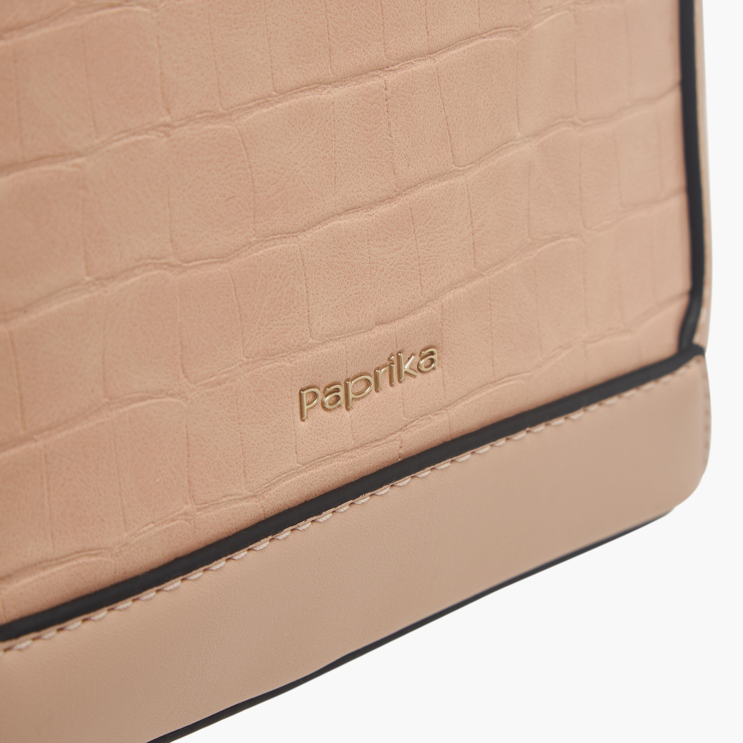 Paprika Textured Tote Bag with Double Handle and Zip Closure-women-bagsandwallets-handbags-image-5