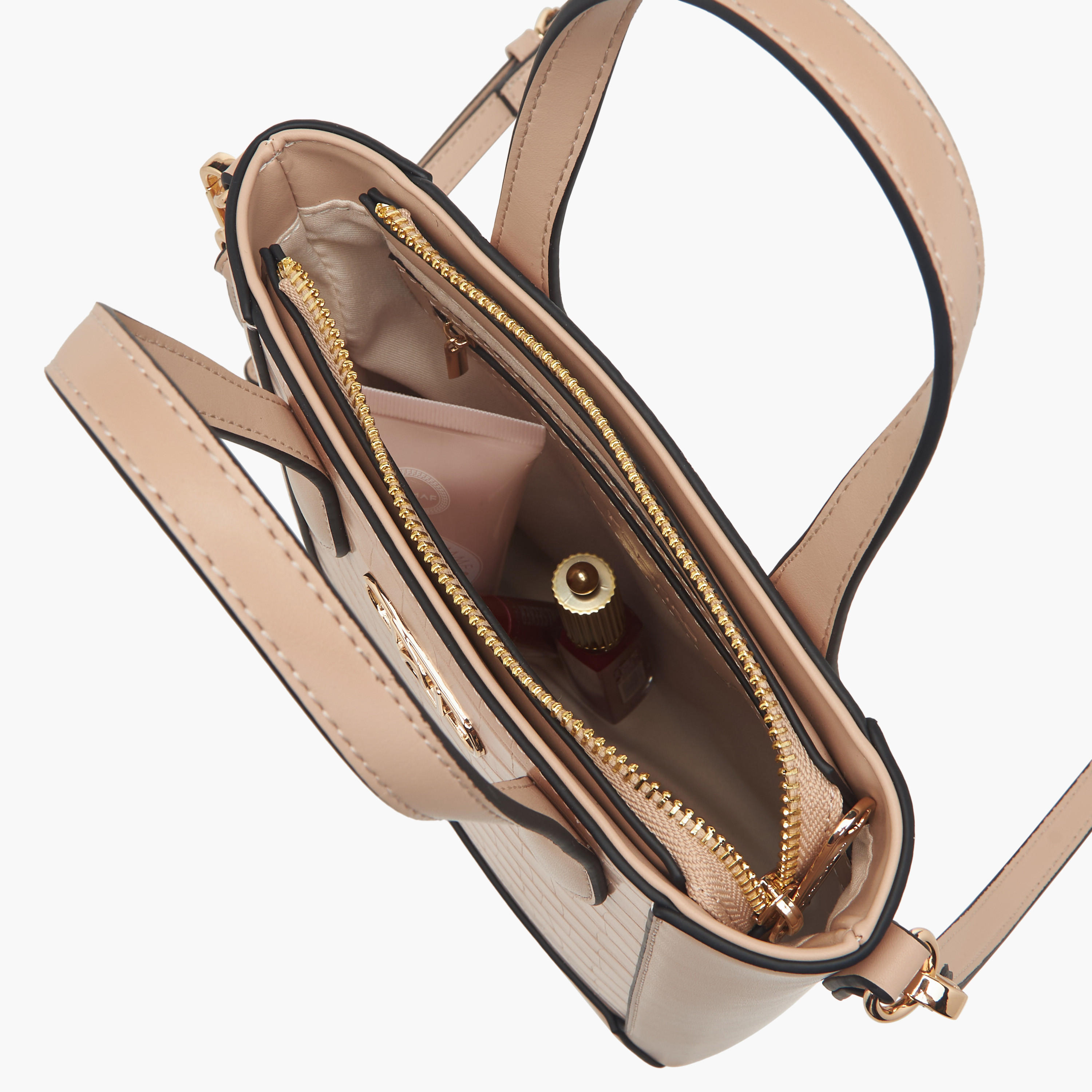 Paprika Textured Tote Bag with Double Handle and Zip Closure-women-bagsandwallets-handbags-image-8