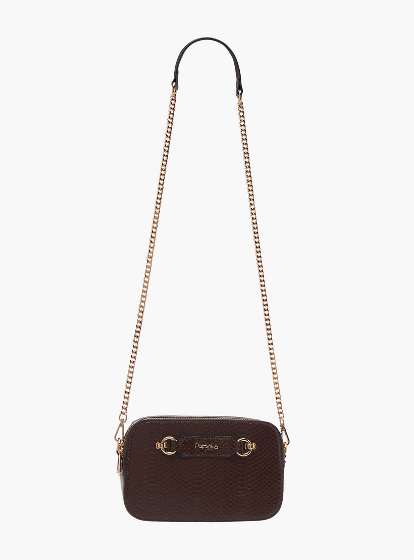 شنطة كروس بودي بارزة الملمس بحزام سلسلة وسحاب إغلاق من بابريكا-women-bagsandwallets-handbags-image-2