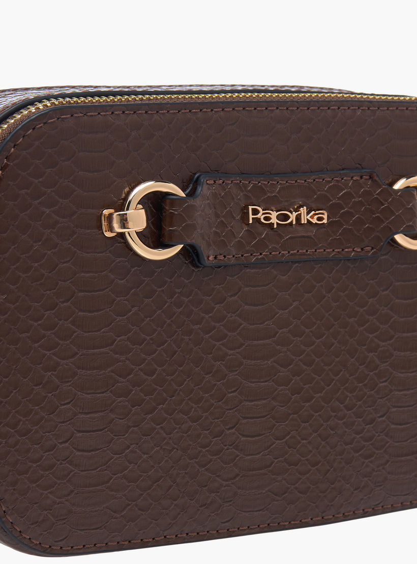 شنطة كروس بودي بارزة الملمس بحزام سلسلة وسحاب إغلاق من بابريكا-women-bagsandwallets-handbags-image-4