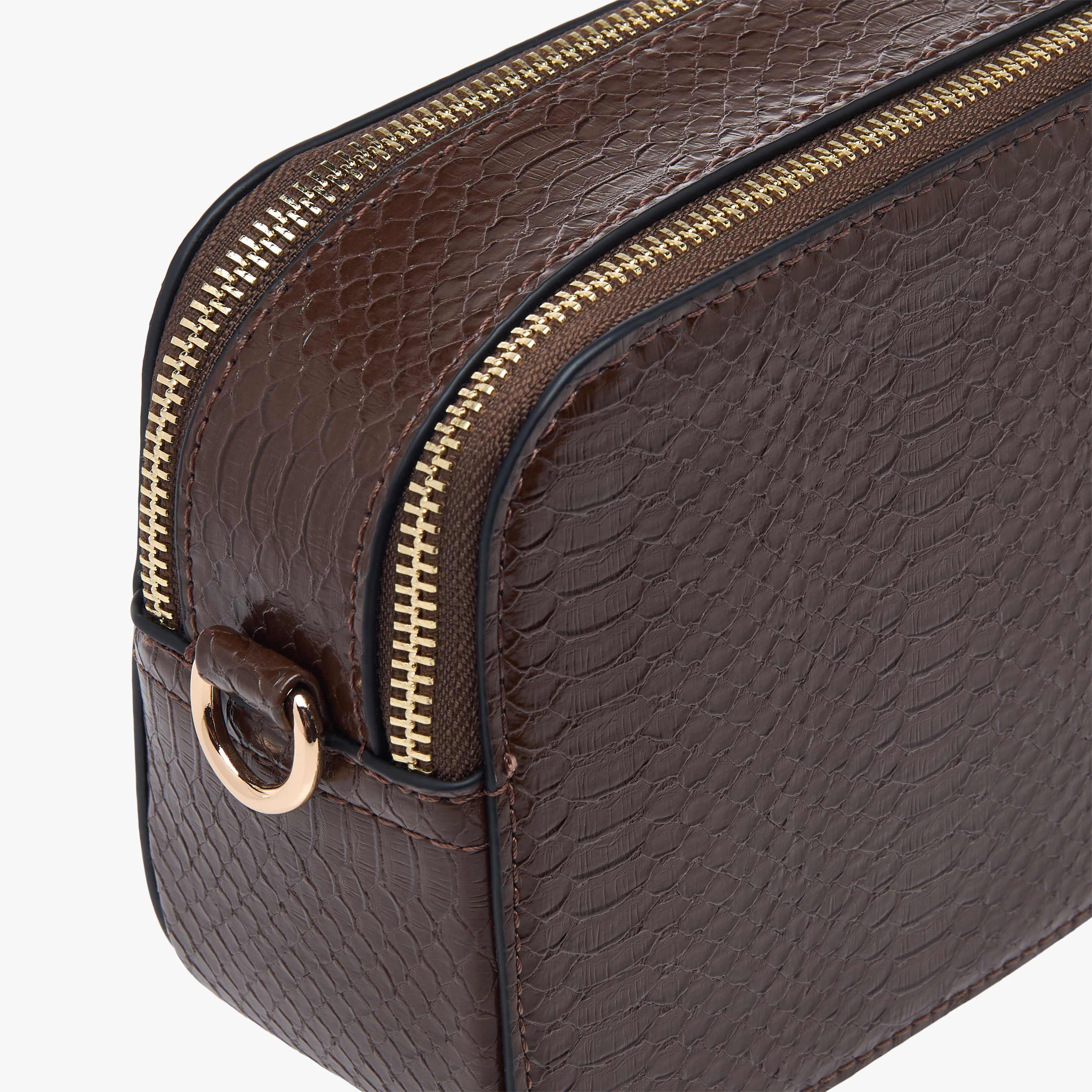 شنطة كروس بودي بارزة الملمس بحزام سلسلة وسحاب إغلاق من بابريكا-women-bagsandwallets-handbags-image-5