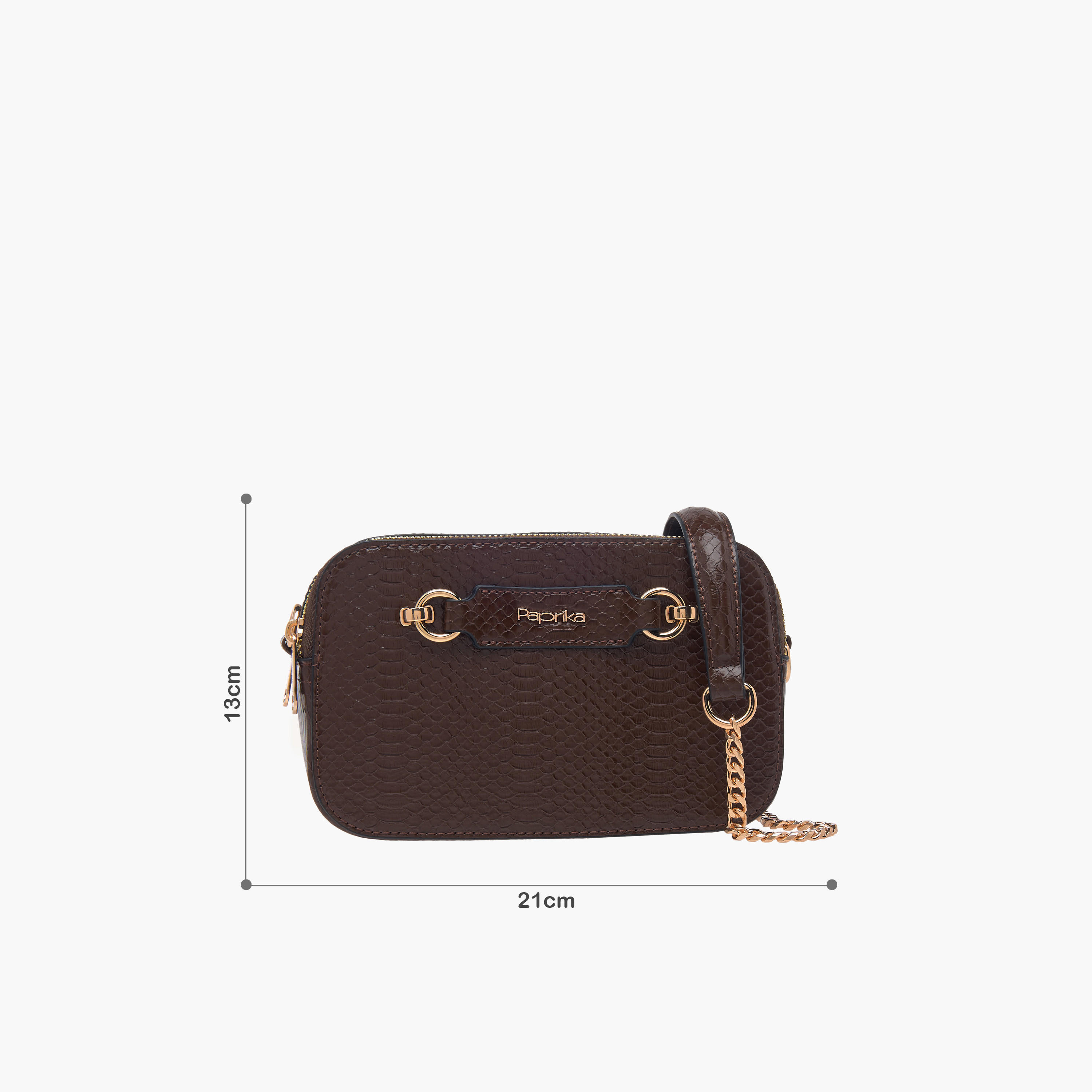 شنطة كروس بودي بارزة الملمس بحزام سلسلة وسحاب إغلاق من بابريكا-women-bagsandwallets-handbags-image-8