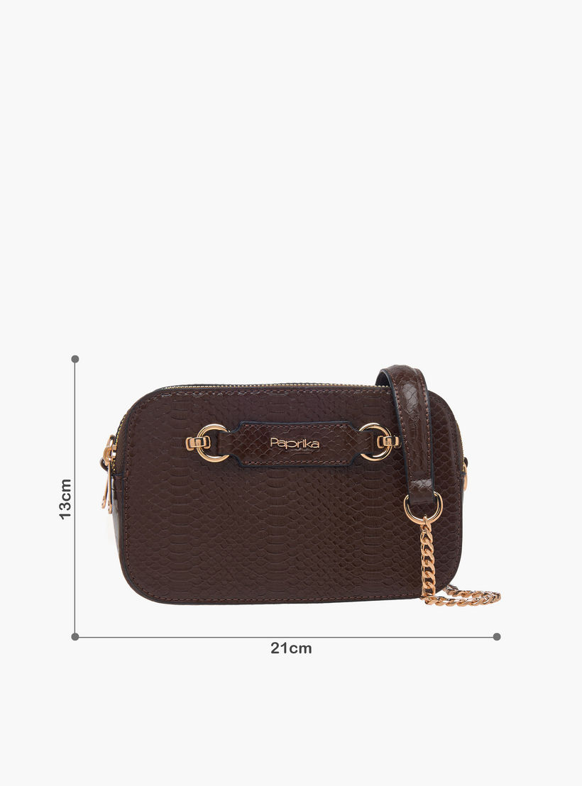 شنطة كروس بودي بارزة الملمس بحزام سلسلة وسحاب إغلاق من بابريكا-women-bagsandwallets-handbags-image-8