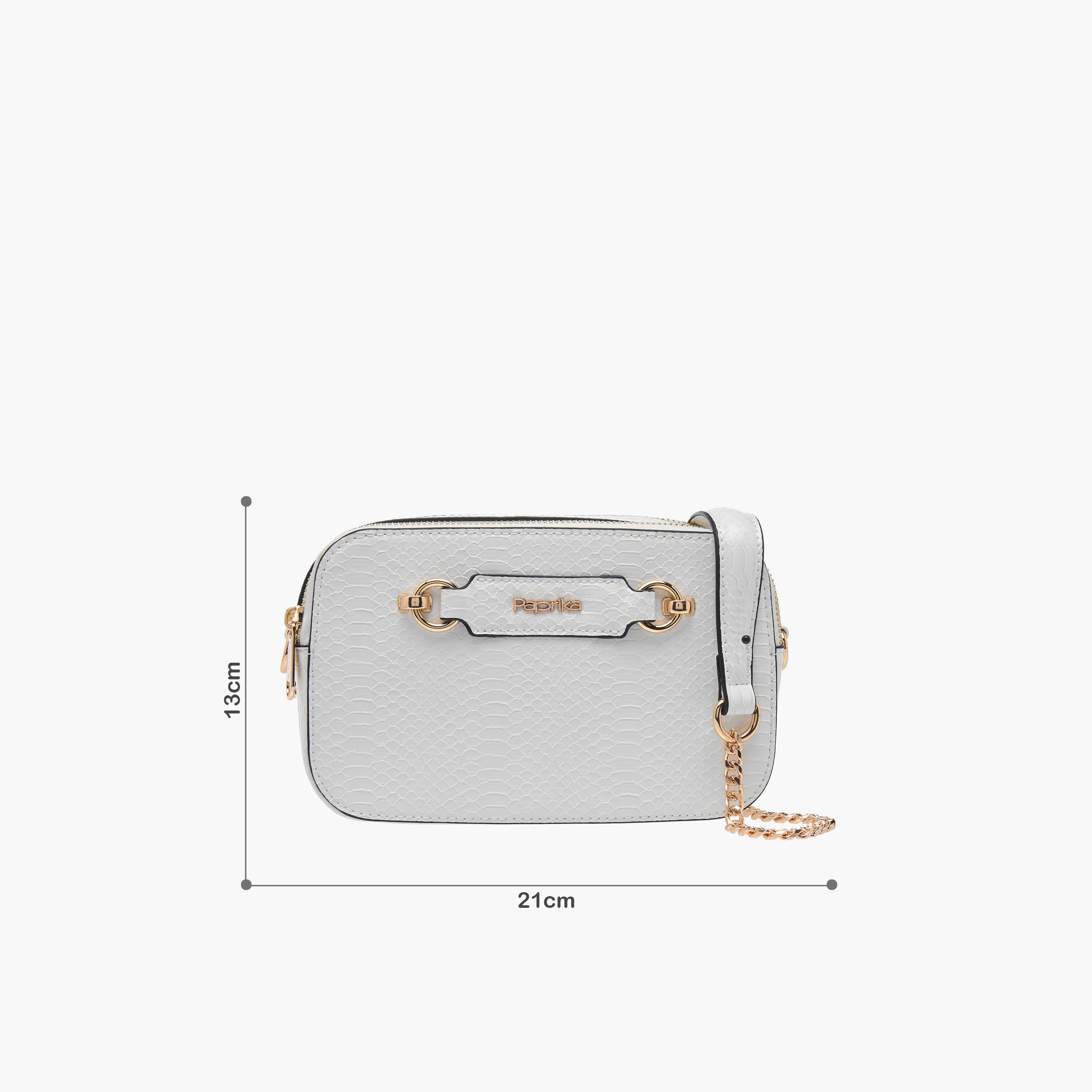 Paprika Textured Crossbody Bag with Chain Strap and Zip Closure-women-bagsandwallets-handbags-image-8