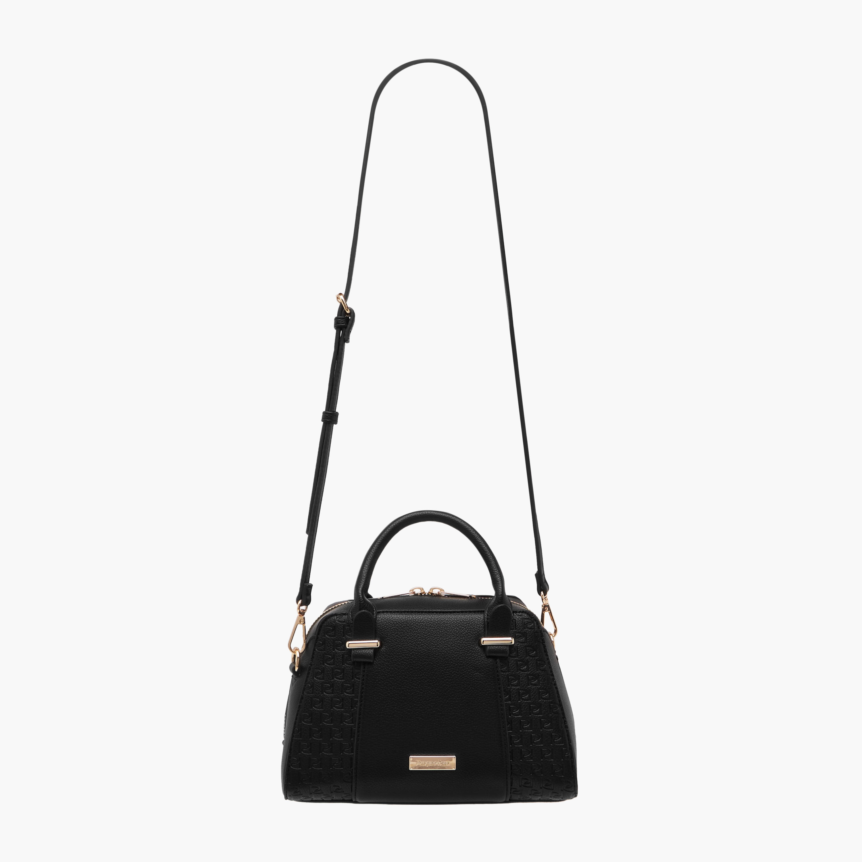 Paprika Monogram Embossed Tote Bag with Double Handles and Detachable Strap-women-bagsandwallets-handbags-image-2