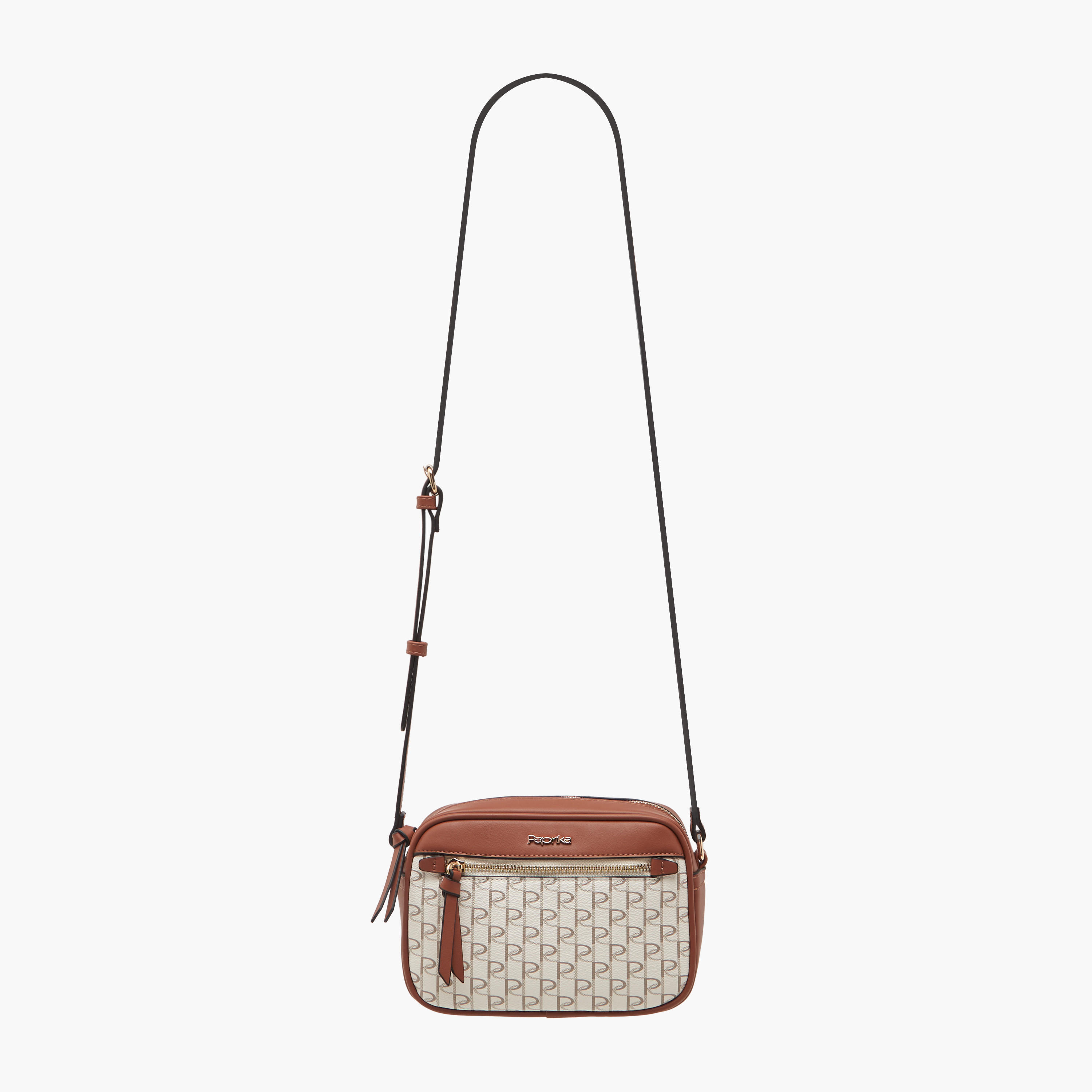 شنطة كروس بودي بطبعات مونوجرام وحزام قابل للتعديل من بابريكا-women-bagsandwallets-handbags-image-2