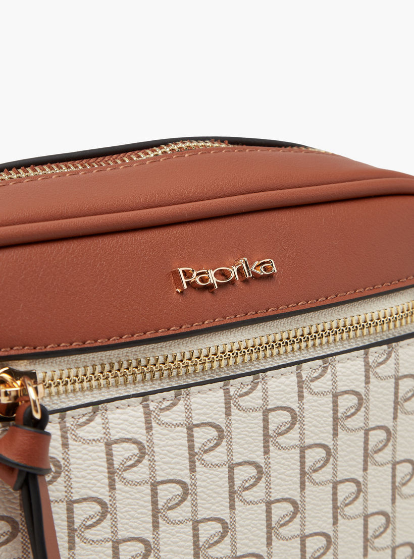 شنطة كروس بودي بطبعات مونوجرام وحزام قابل للتعديل من بابريكا-women-bagsandwallets-handbags-image-4