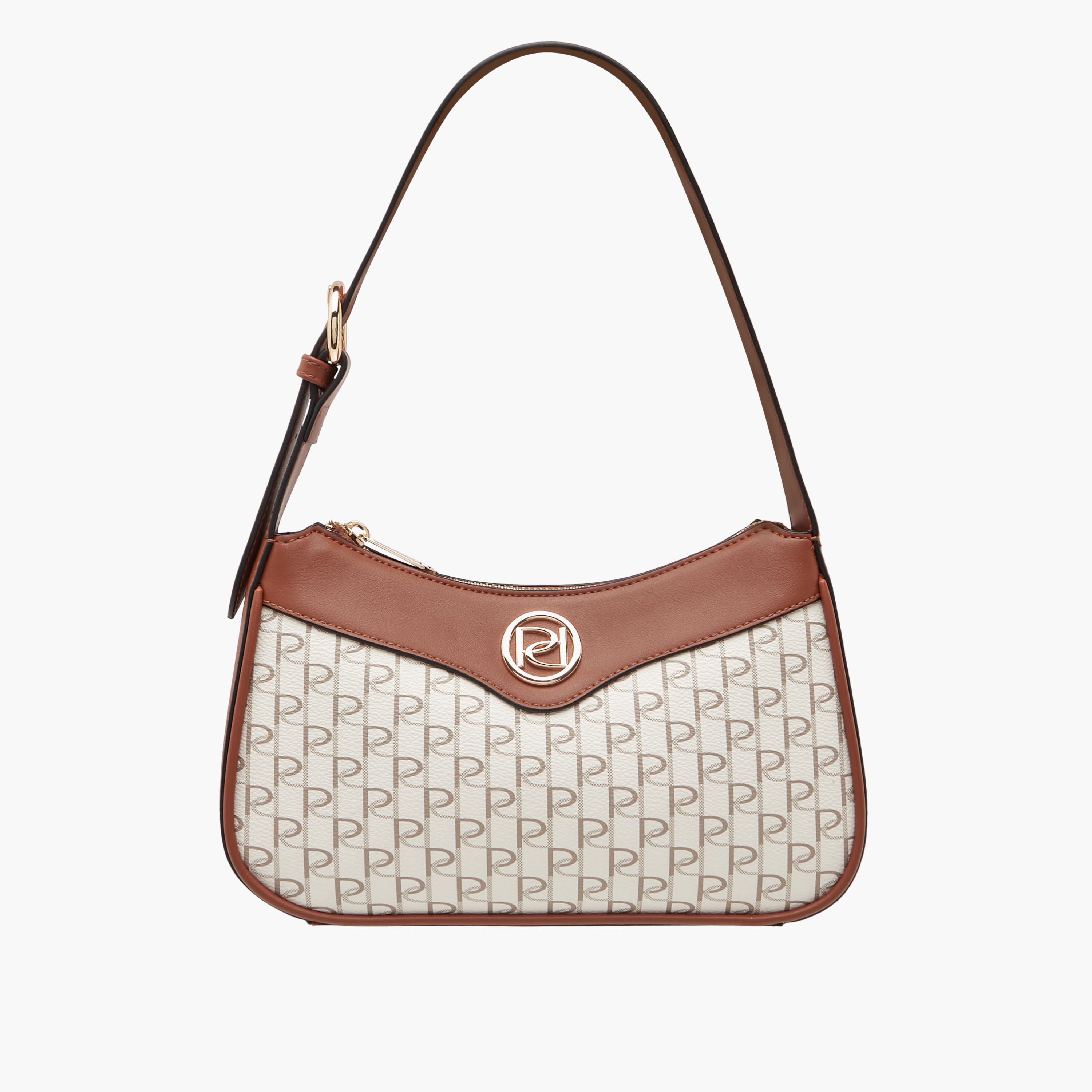 شنطة كتف بطبعات مونوجرام وسحاب إغلاق من بابريكا-women-bagsandwallets-handbags-image-1