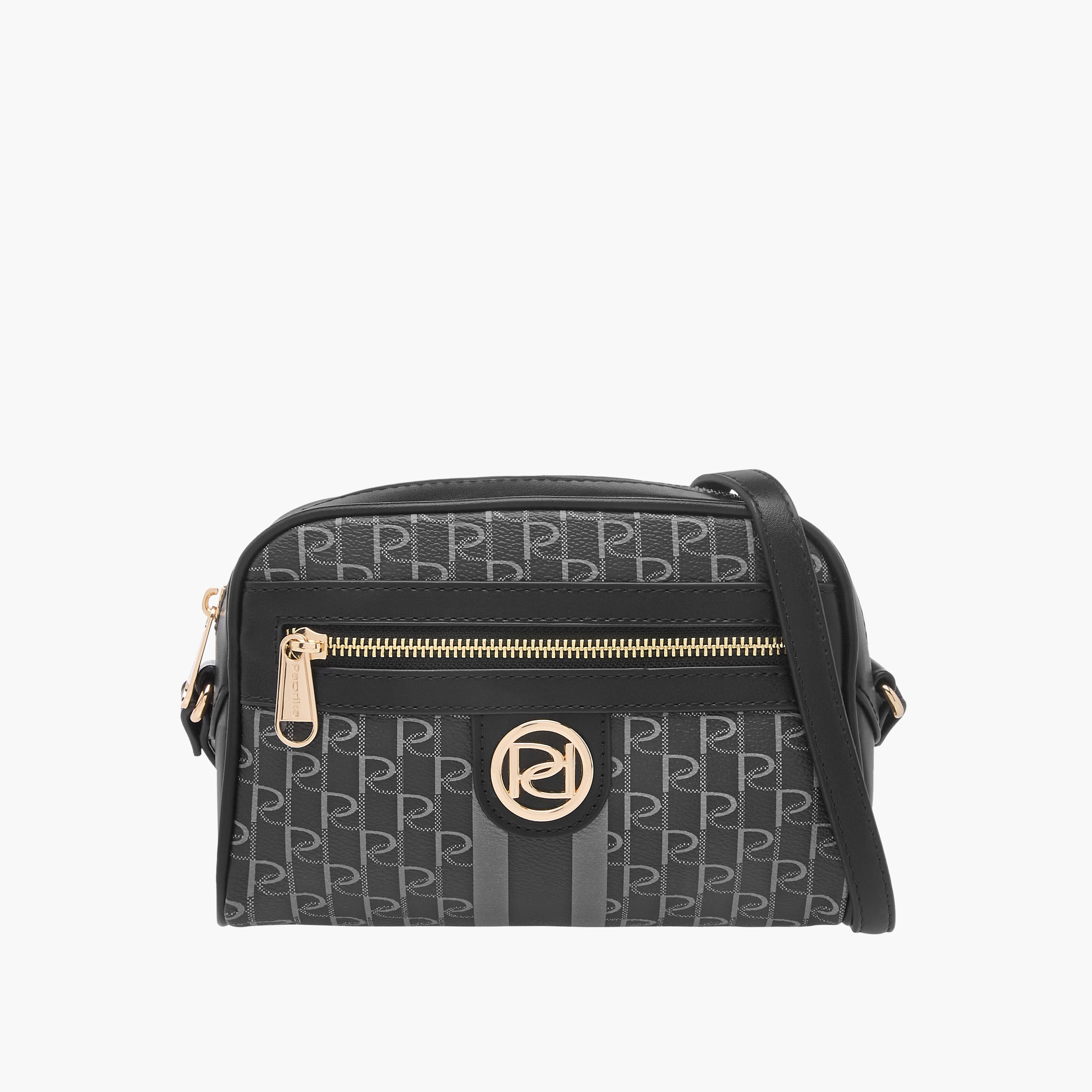 شنطة كروس بودي بطبعات مونوجرام وحزام قابل للتعديل وسحاب إغلاق من بابريكا-women-bagsandwallets-handbags-image-1