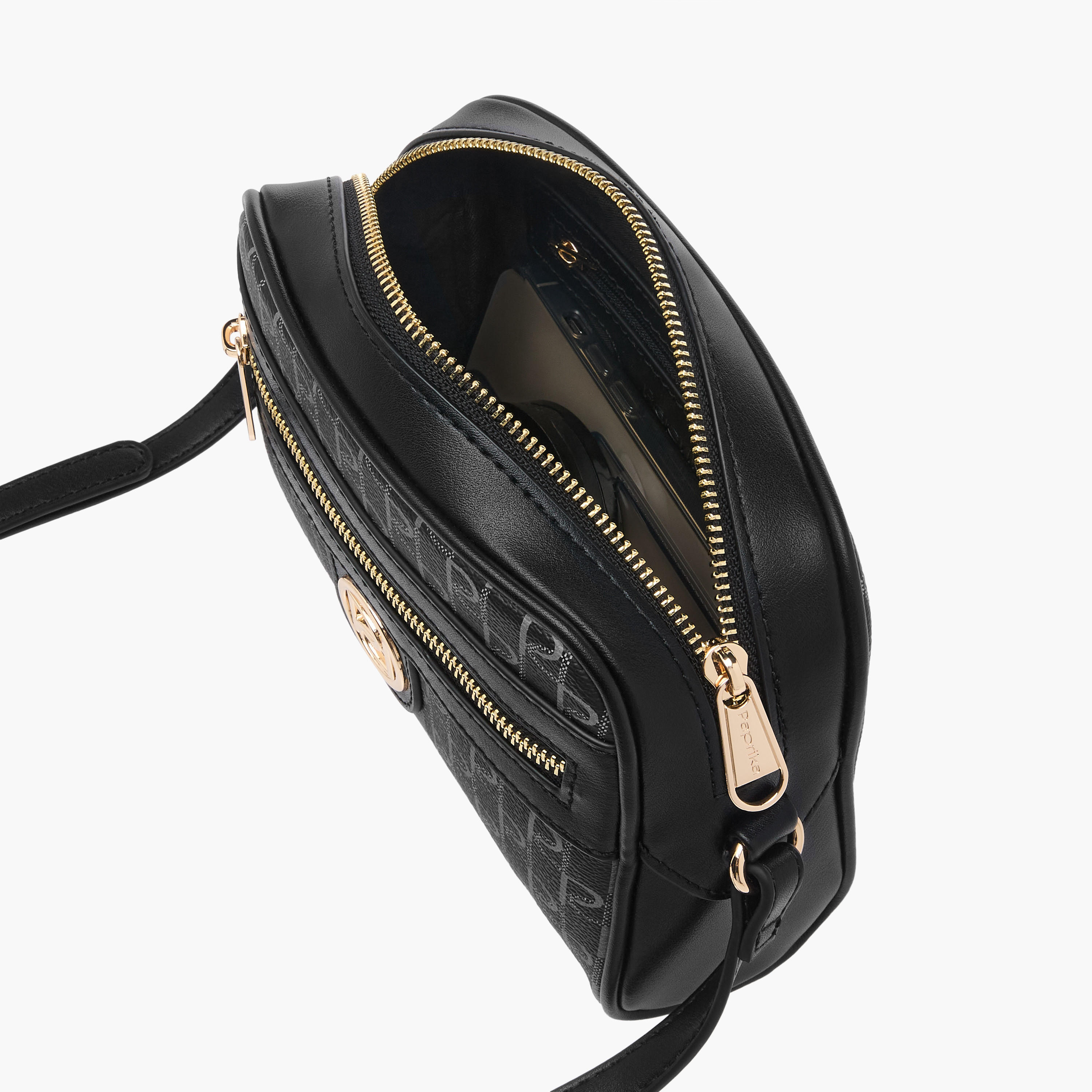 شنطة كروس بودي بطبعات مونوجرام وحزام قابل للتعديل وسحاب إغلاق من بابريكا-women-bagsandwallets-handbags-image-7