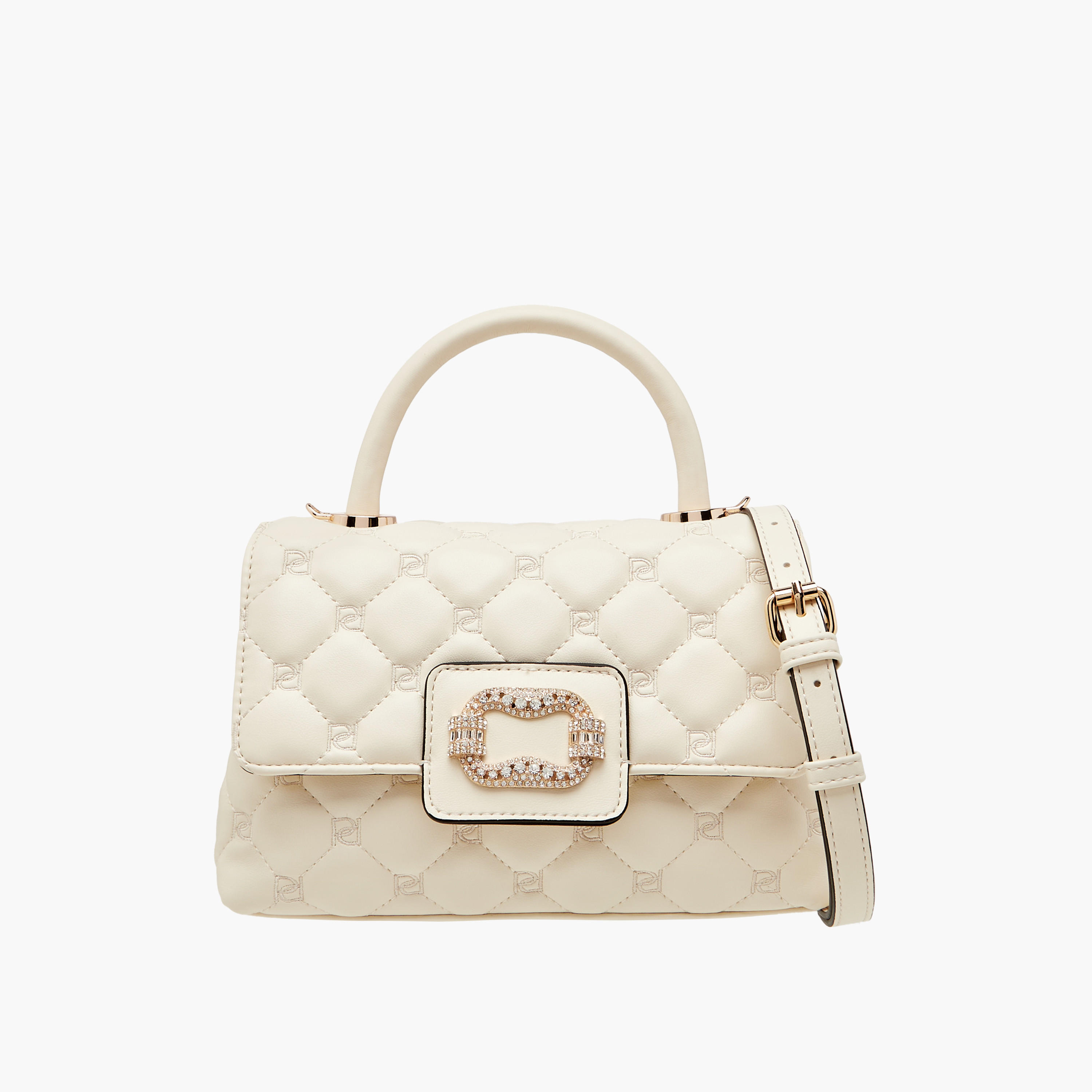 Paprika Quilted Satchel Bag with Detachable Strap and Flap Closure-women-bagsandwallets-handbags-image-1