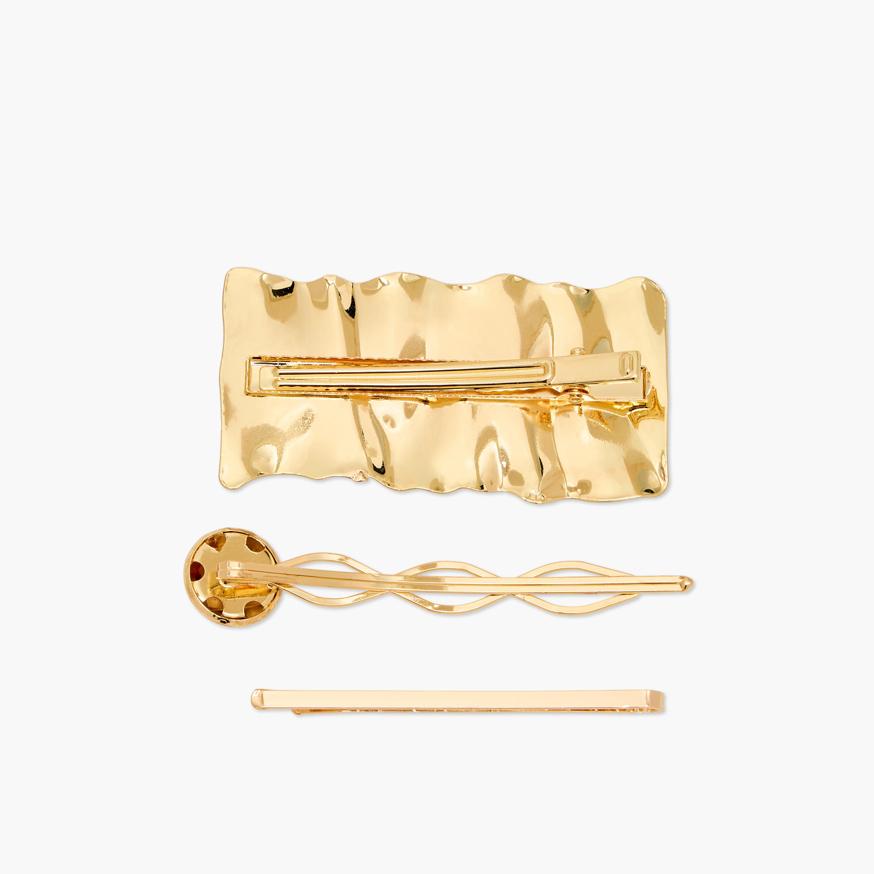 مشابك شعر ميتاليك متنوعة - طقم 3 قطع-women-hairaccessories-clips-image-3