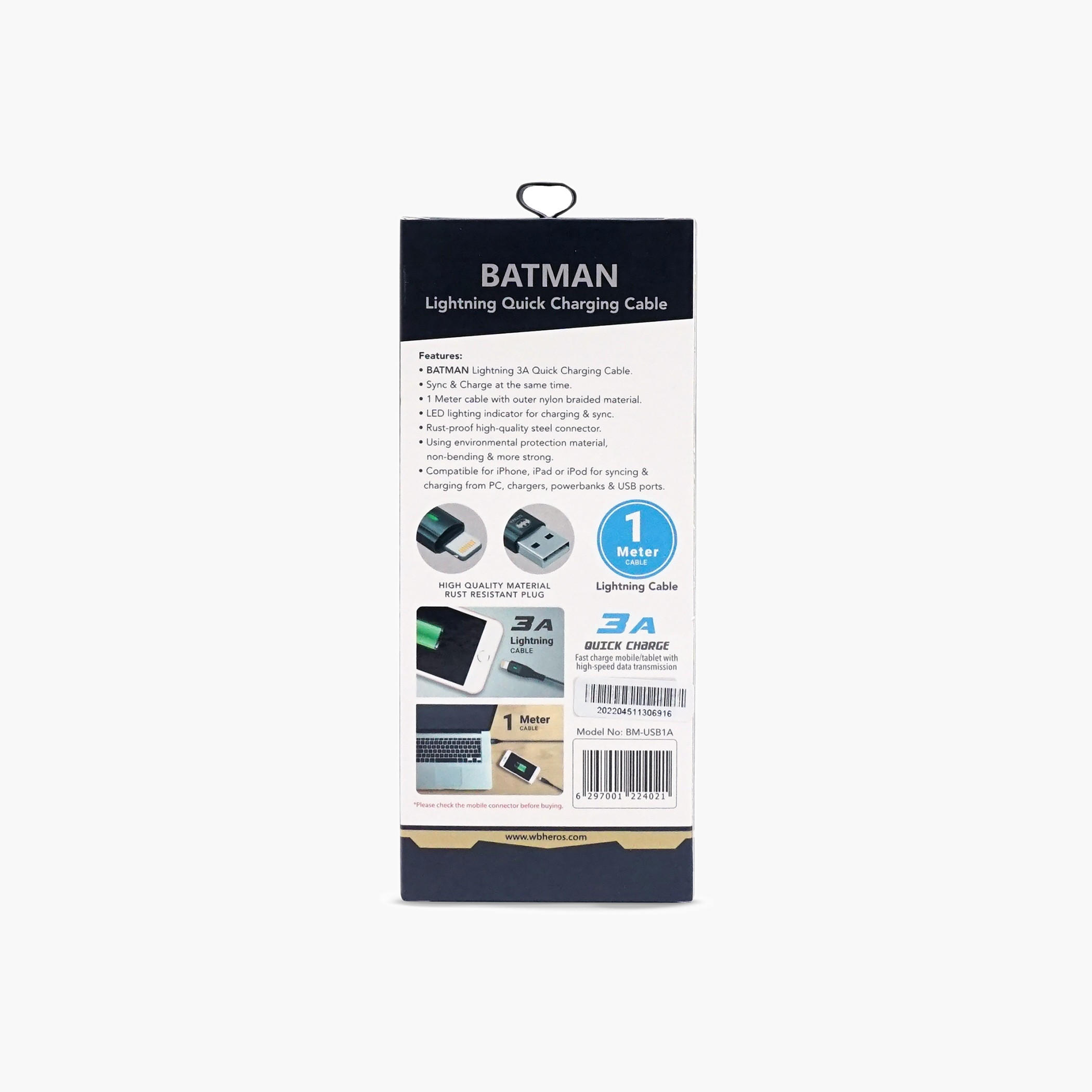 Touchmate Batman Lightning Charging Cable One Meter-electronics-accessories-image-3