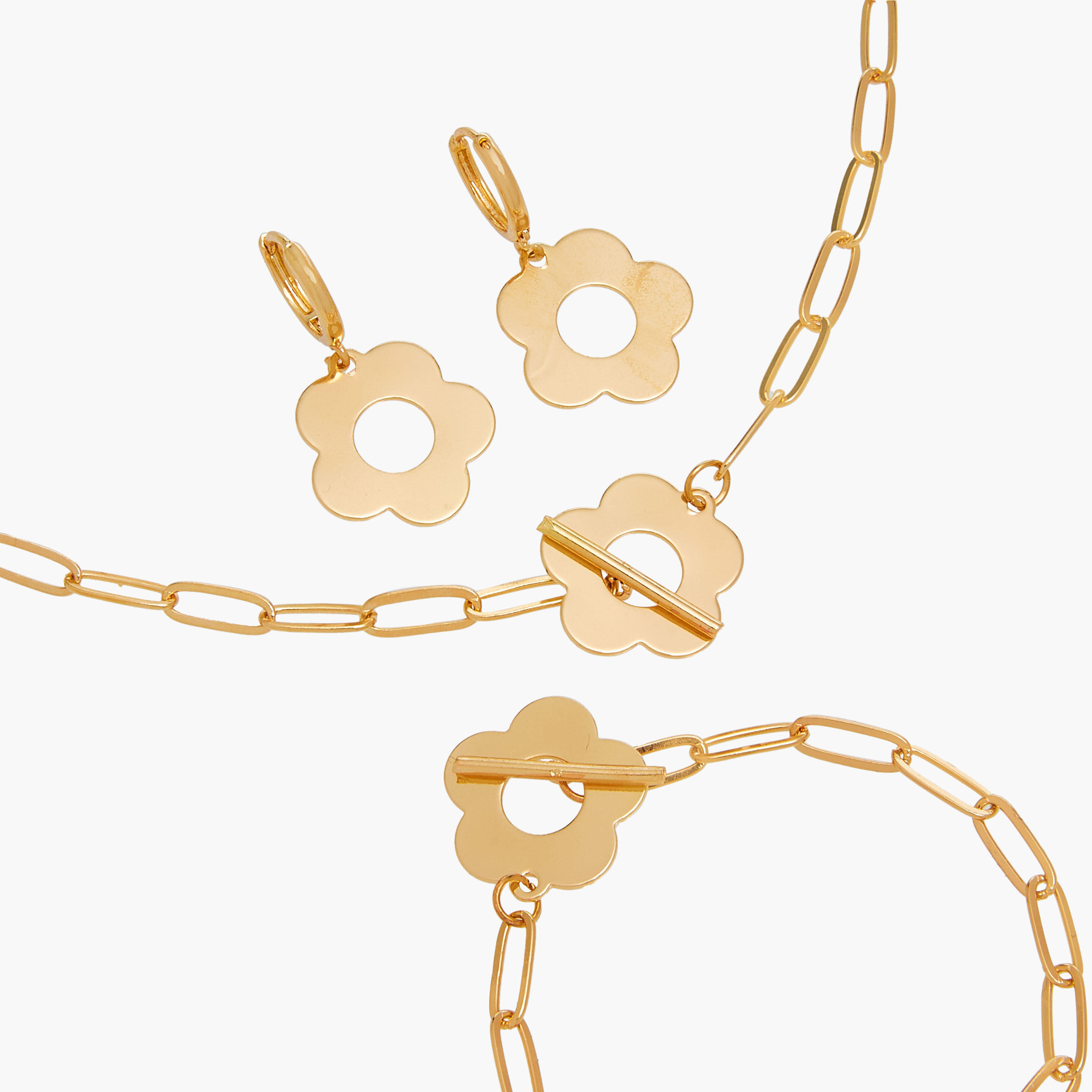 Floral Pendant Necklace with Earrings and Bracelet Set-women-watchesandjewellery-jewellery-jewellerysets-image-4