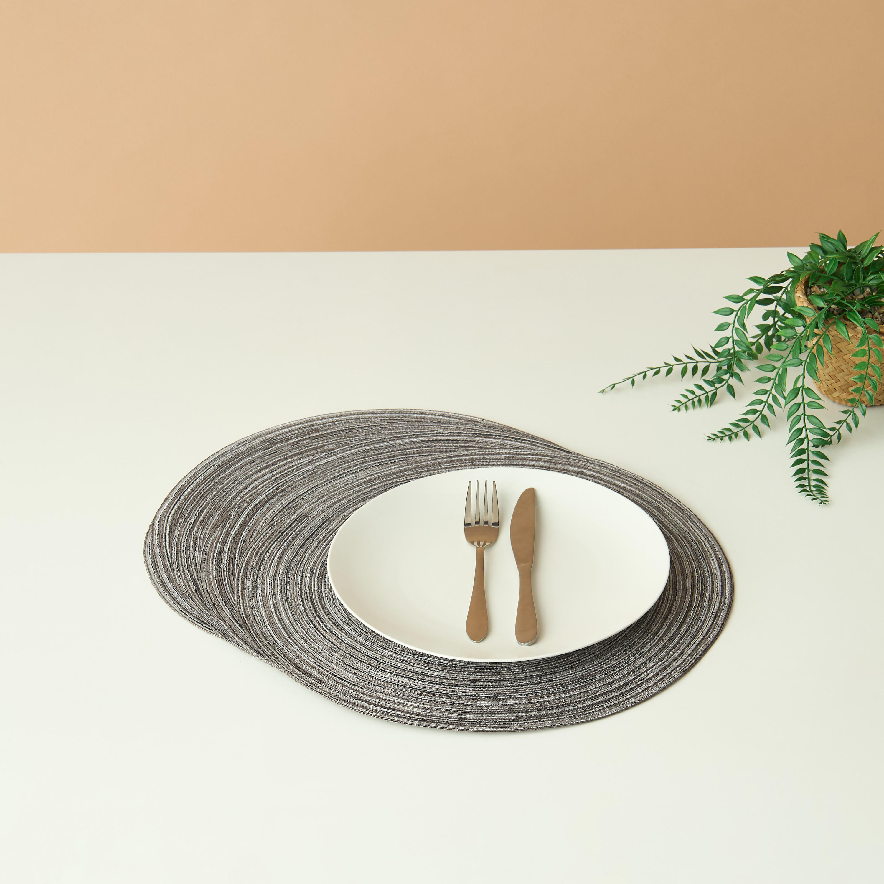 Textured 4-Piece Placemat Set - 38 cms-household-dining-tablelinen-placemats-image-1