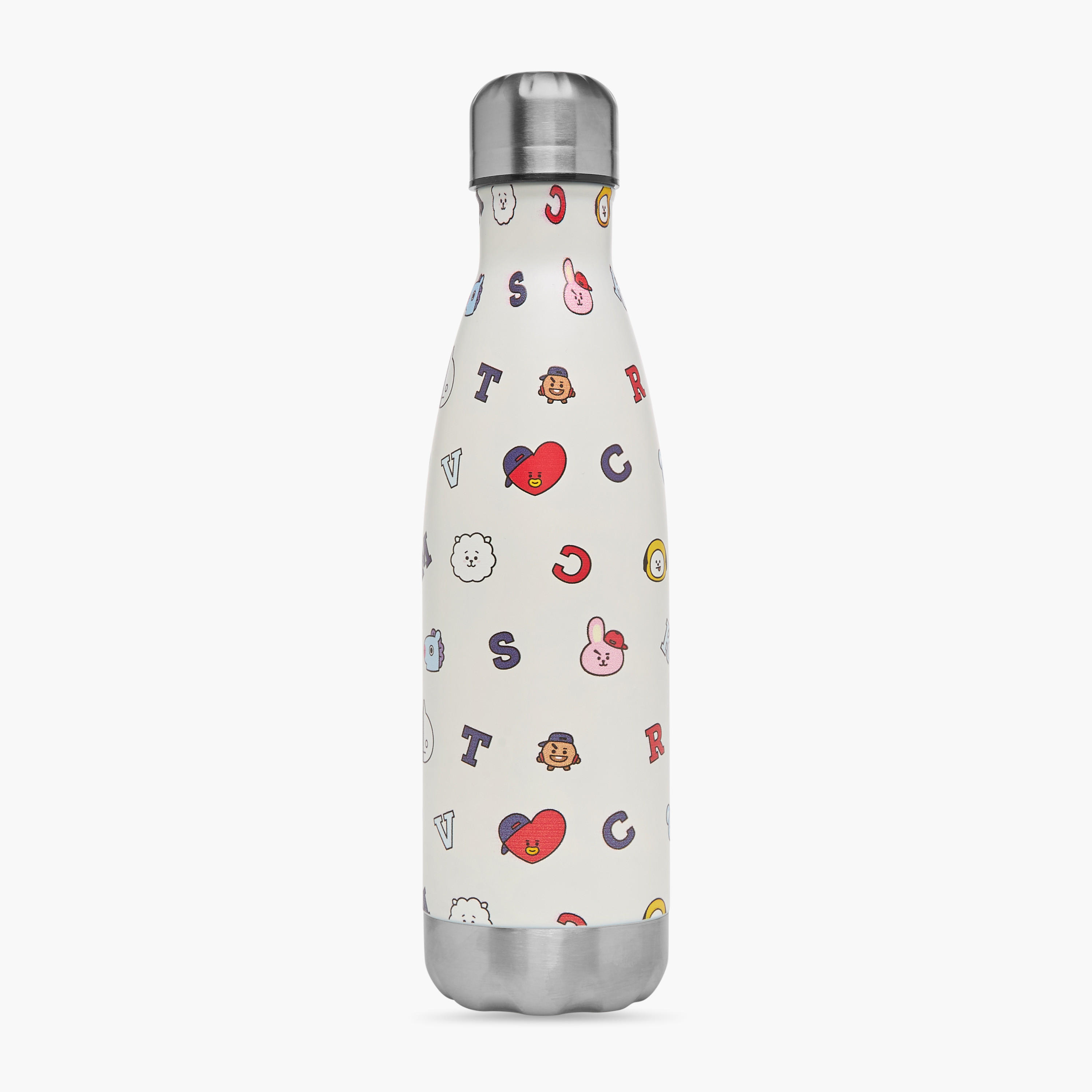 BT21 Printed Stainless Steel Water Bottle with Lid - 500 ml-school-waterbottles-image-1