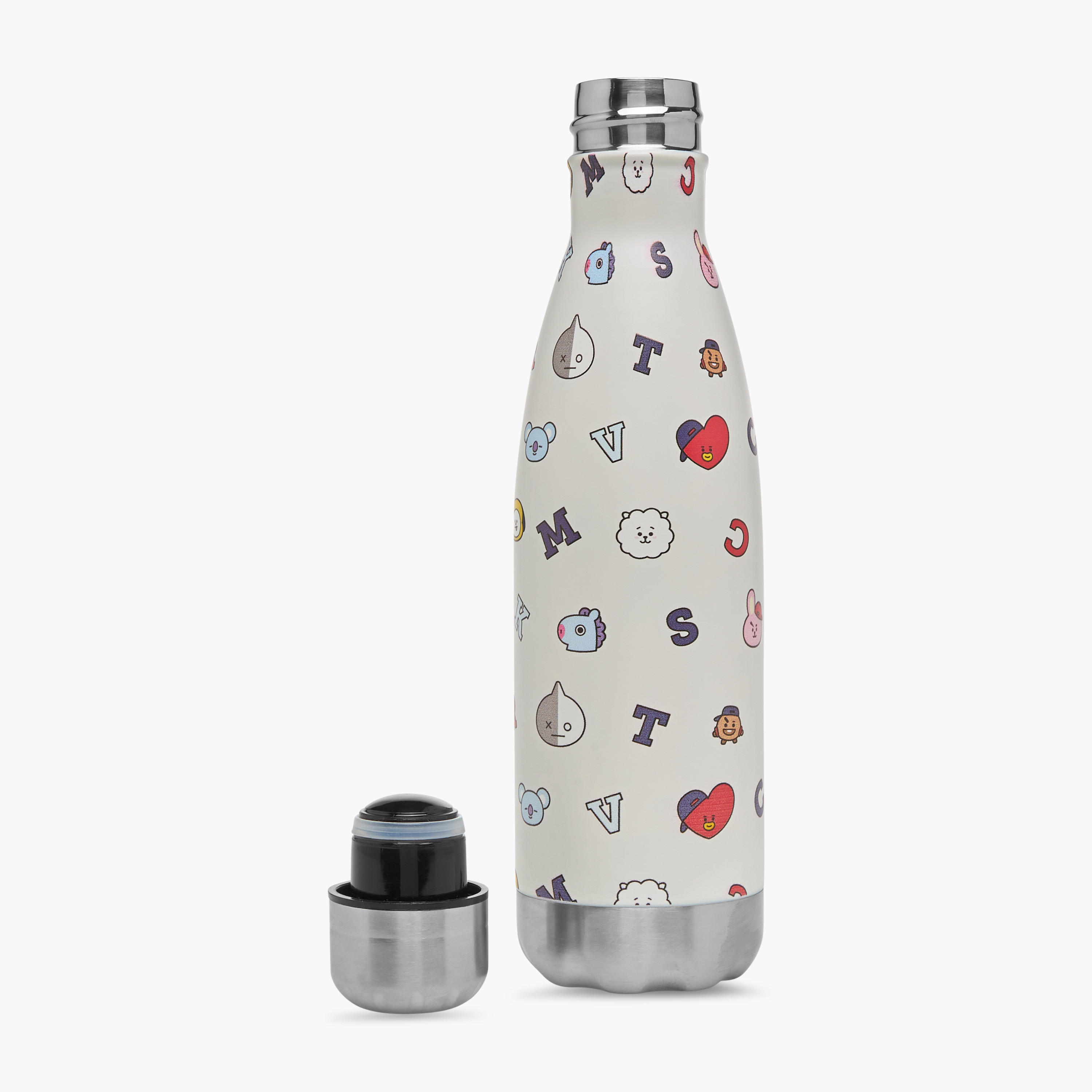 BT21 Printed Stainless Steel Water Bottle with Lid - 500 ml-school-waterbottles-image-2