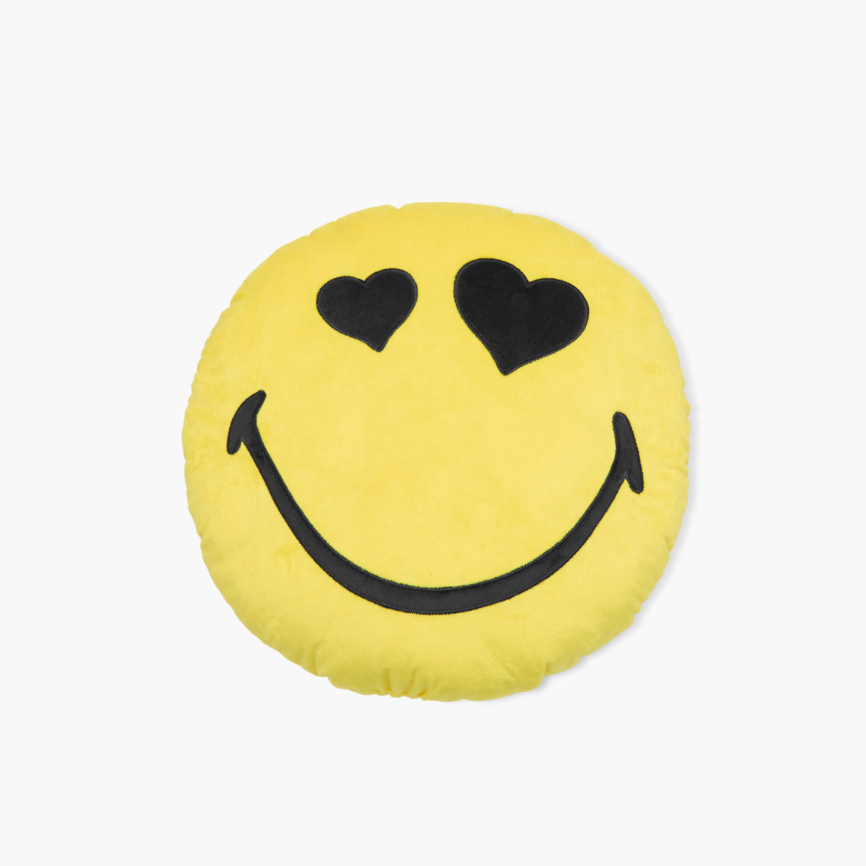 SmileyWorld Heart Eyes Velvet Cushion - 35 cms-household-cushionsandthrows-filledcushions-decorativecushions-image-1