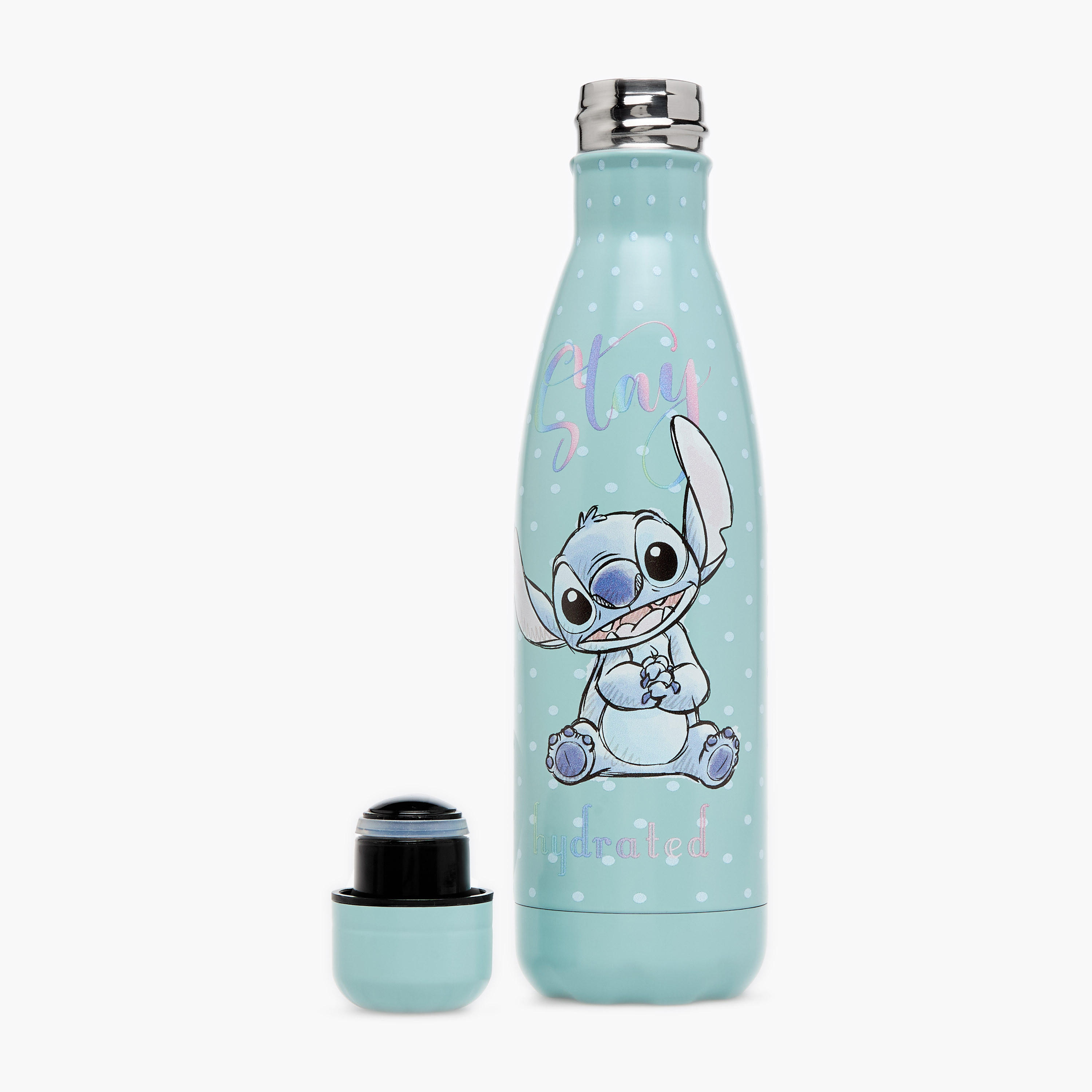 Stitch Print Stainless Steel Water Bottle - 500 ml-school-waterbottles-image-2