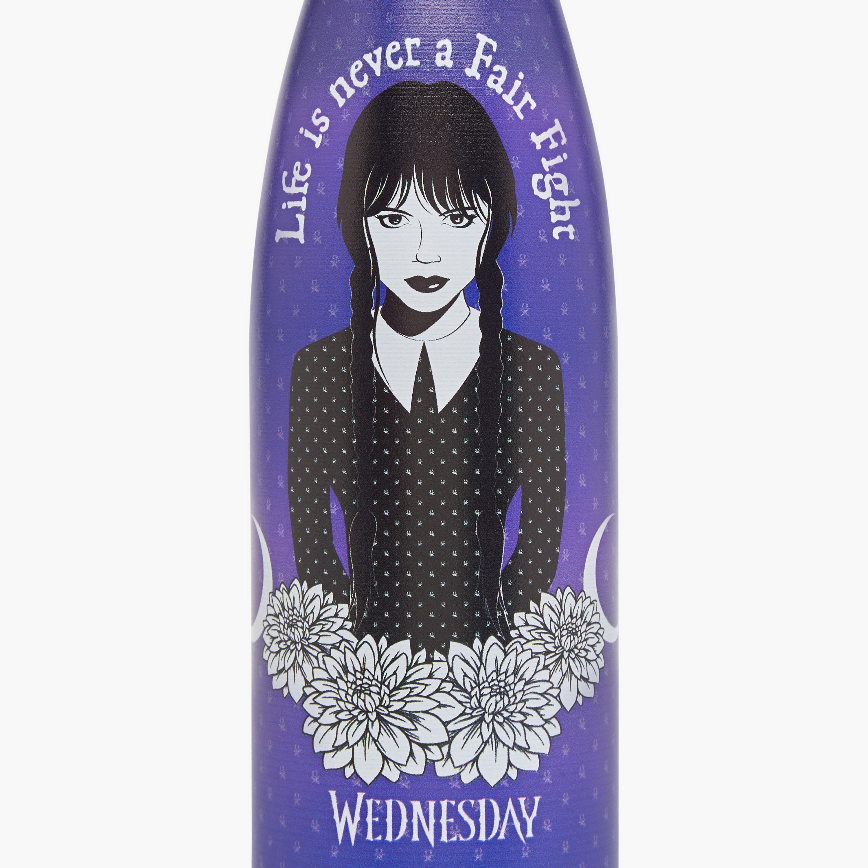 Wednesday Print Stainless Steel Water Bottle - 500 ml-school-waterbottles-image-6