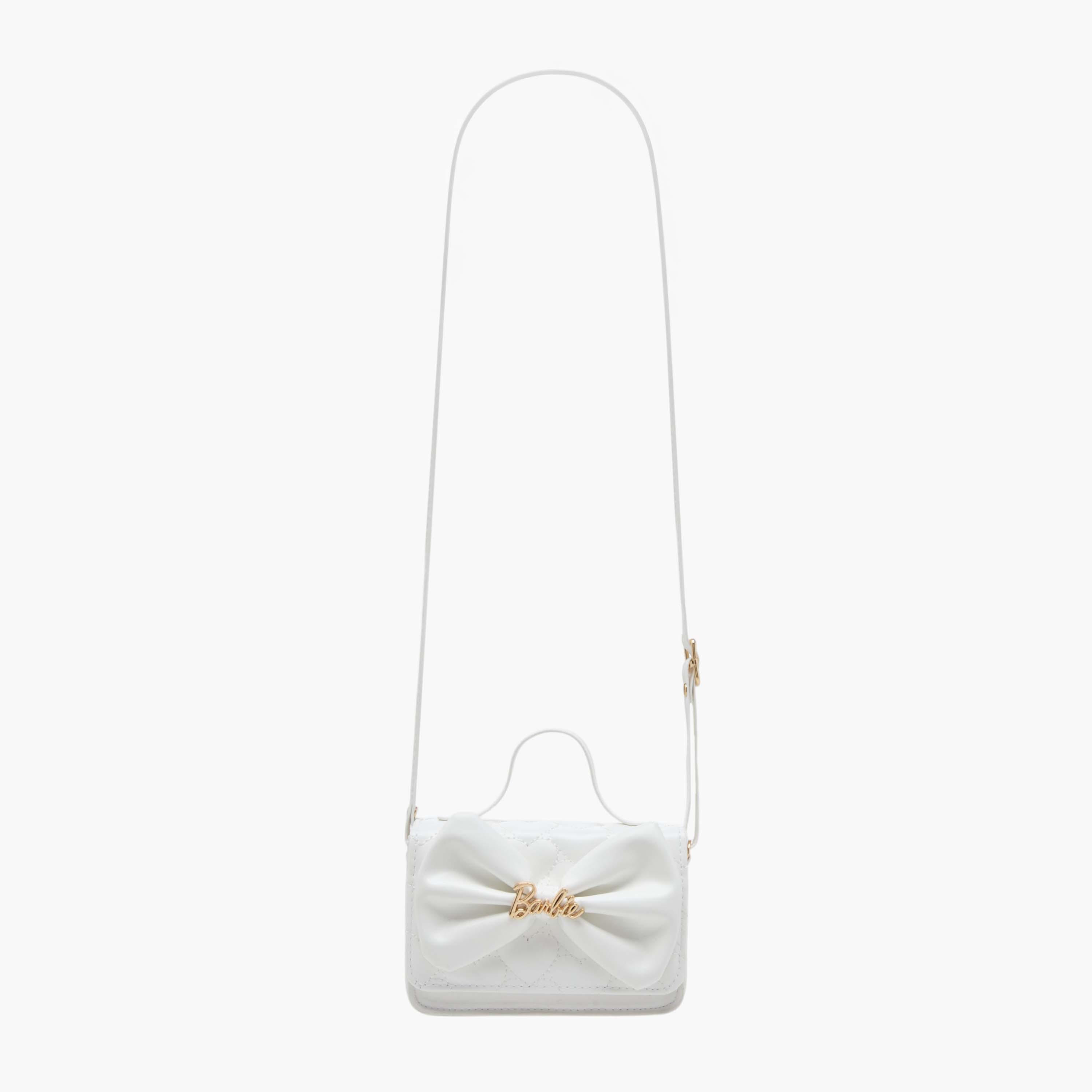 Barbie Bow Accent Crossbody Bag with Adjustable Strap and Flap Closure-girls-accessories-bags-image-2