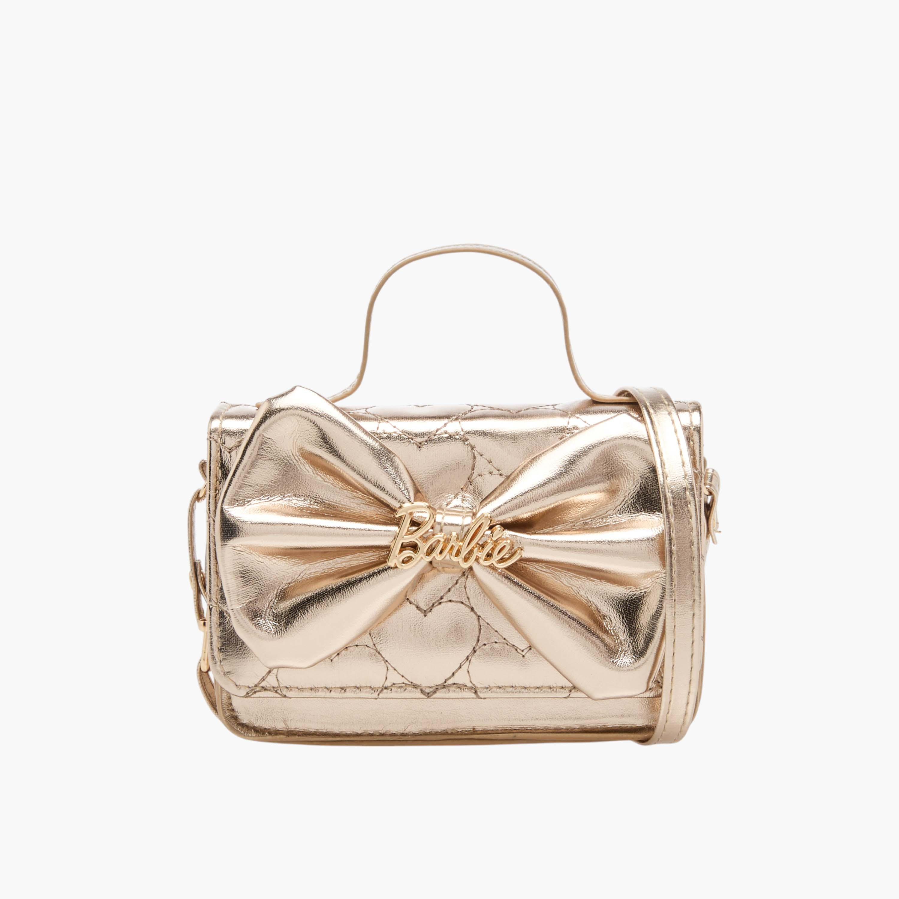Barbie Bow Accent Crossbody Bag with Adjustable Strap and Flap Closure-girls-accessories-bags-image-1