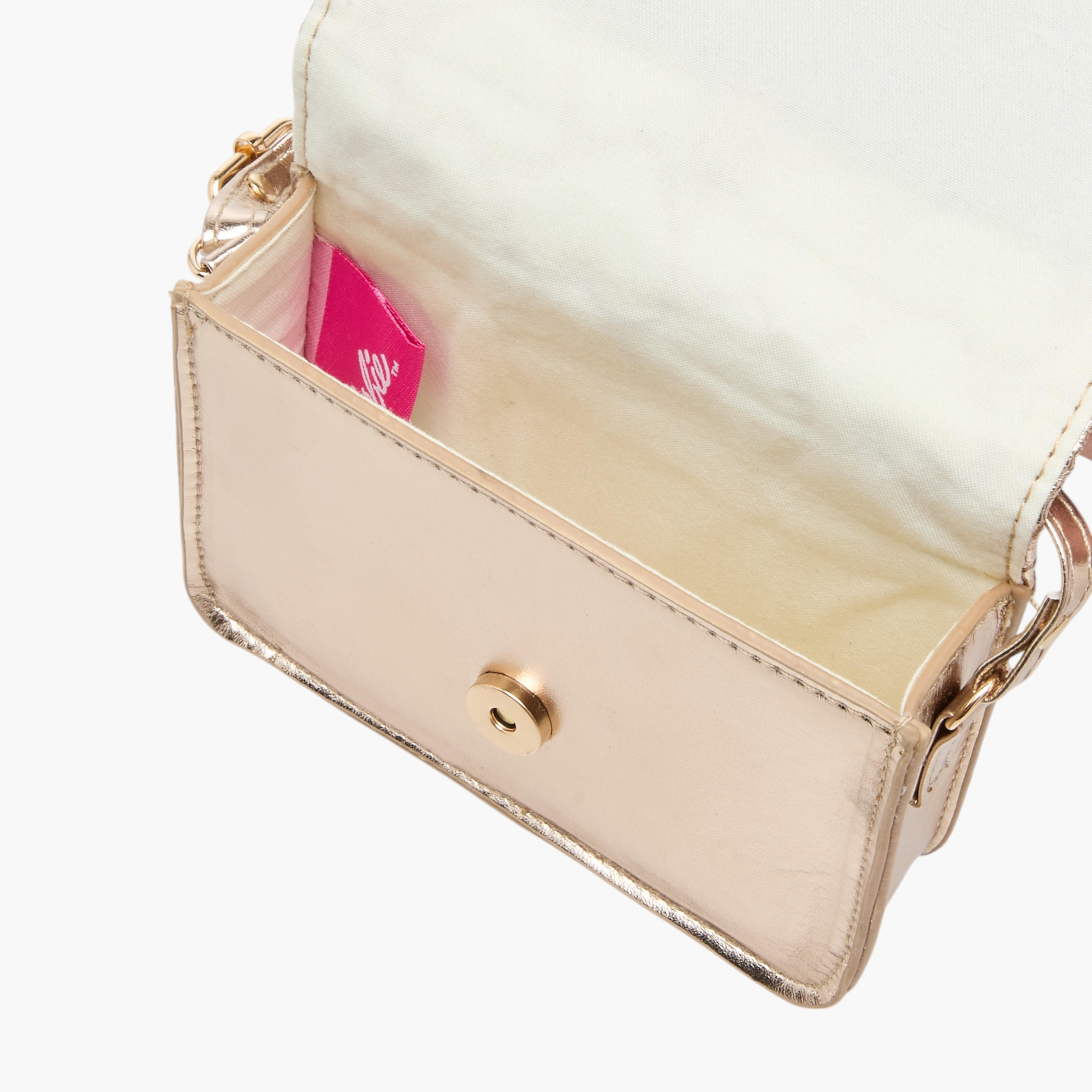 Barbie Bow Accent Crossbody Bag with Adjustable Strap and Flap Closure-girls-accessories-bags-image-7